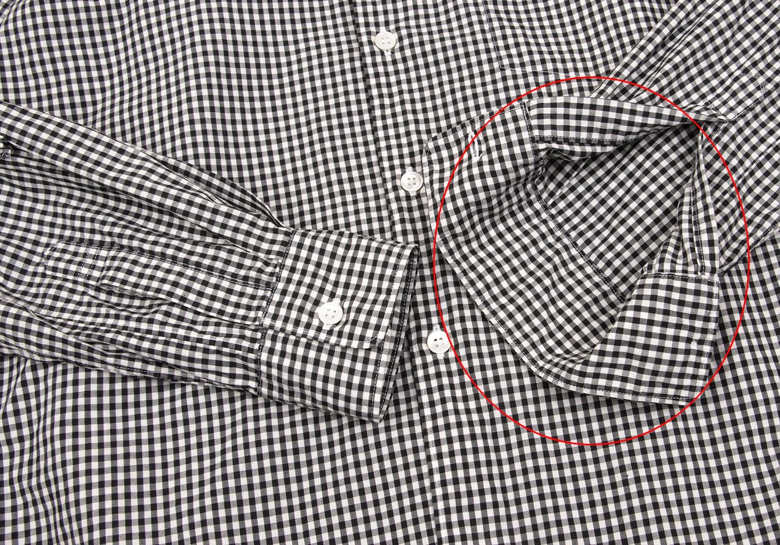 Comme des Garcons Homme Plus Gingham Check Frill Sleeve Shirt Black White XS Size US XS / EU 42 / 0 - 9 Thumbnail