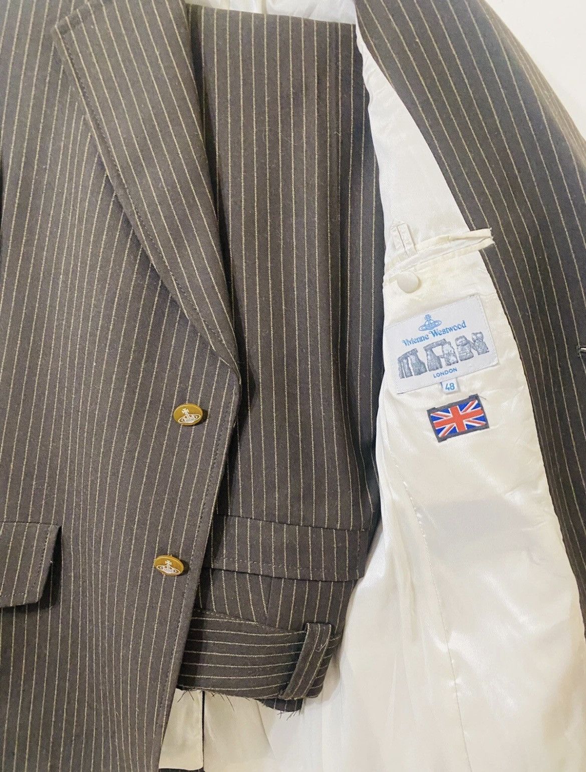 Vivienne Westwood Vivienne Westwood pin stripe brown suit Size 48R - 4 Thumbnail