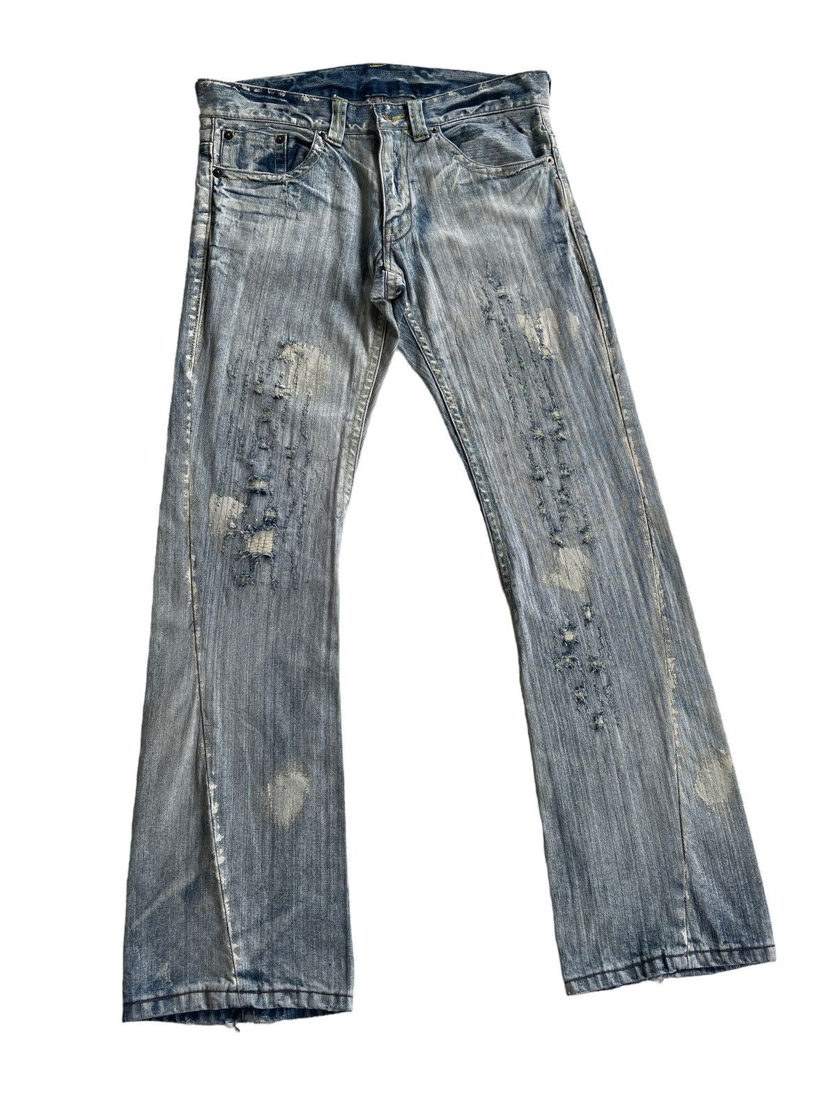 Japanese Brand Japanese Crazy Flare Ripped Distressed LGB Style Denim Size US 34 / EU 50 - 4 Thumbnail
