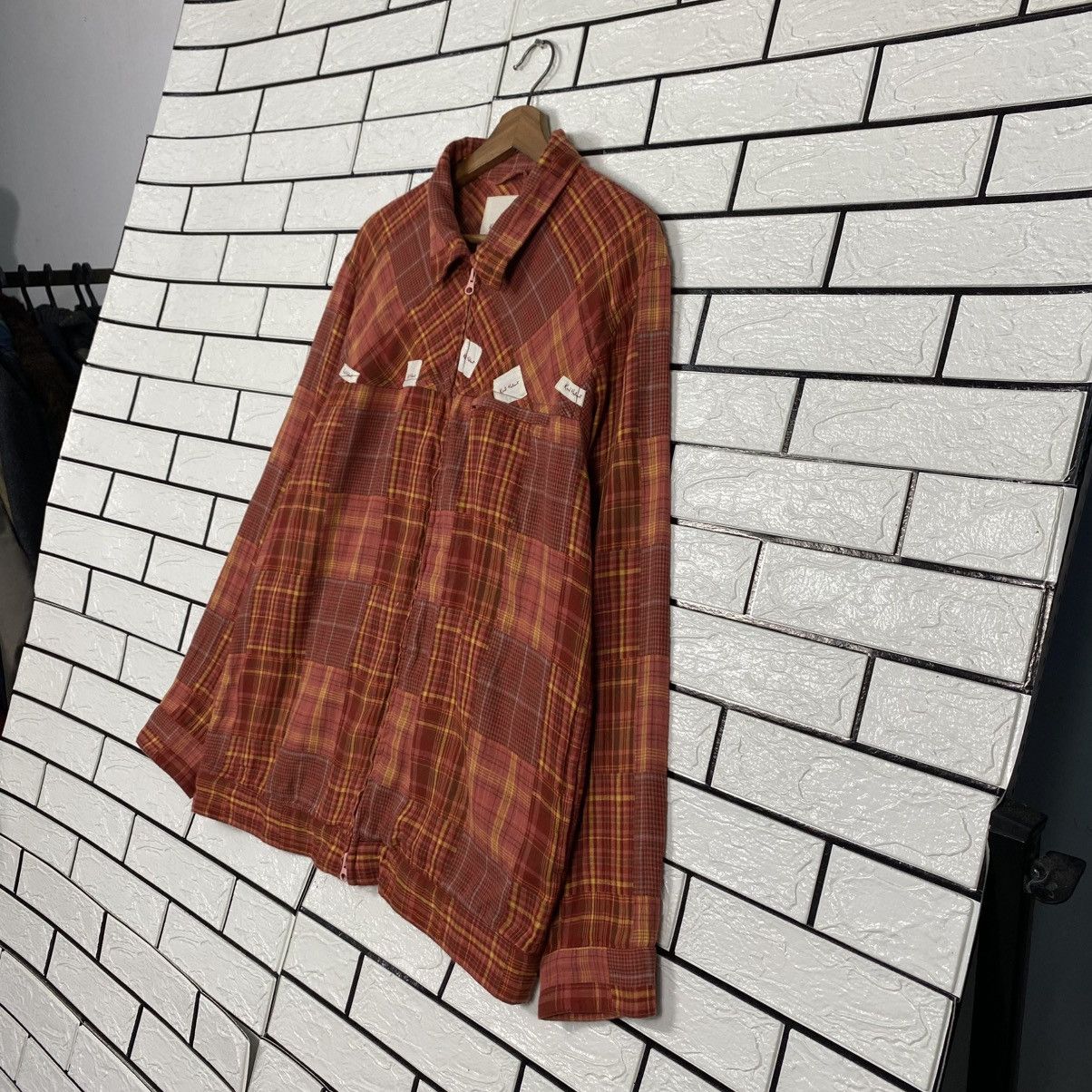 Issey Miyake 📌Vintage Wool Zipper Jacket Karl Helmut Tartan Design Size US L / EU 52-54 / 3 - 3 Thumbnail