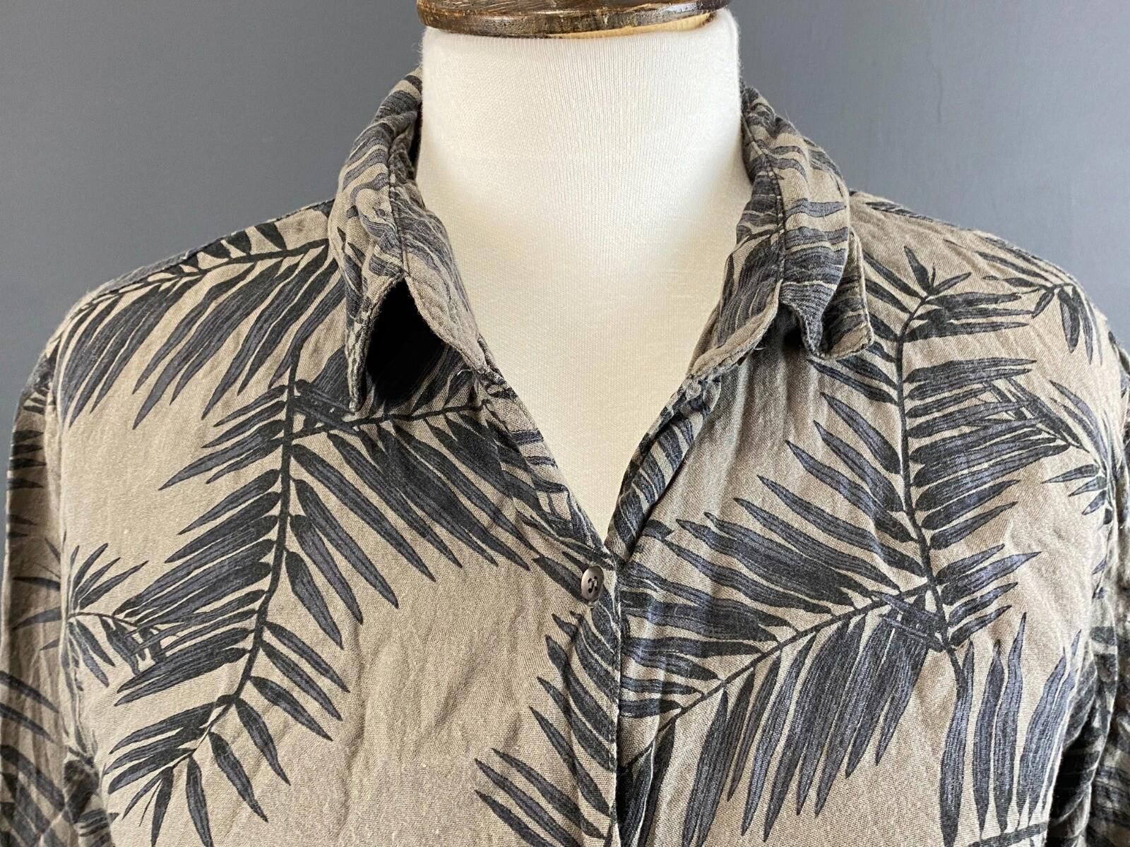Gianni Valentino GANNI Palm Leaves Brown Blouse Shirt Size XS Size XS / US 0-2 / IT 36-38 - 4 Thumbnail