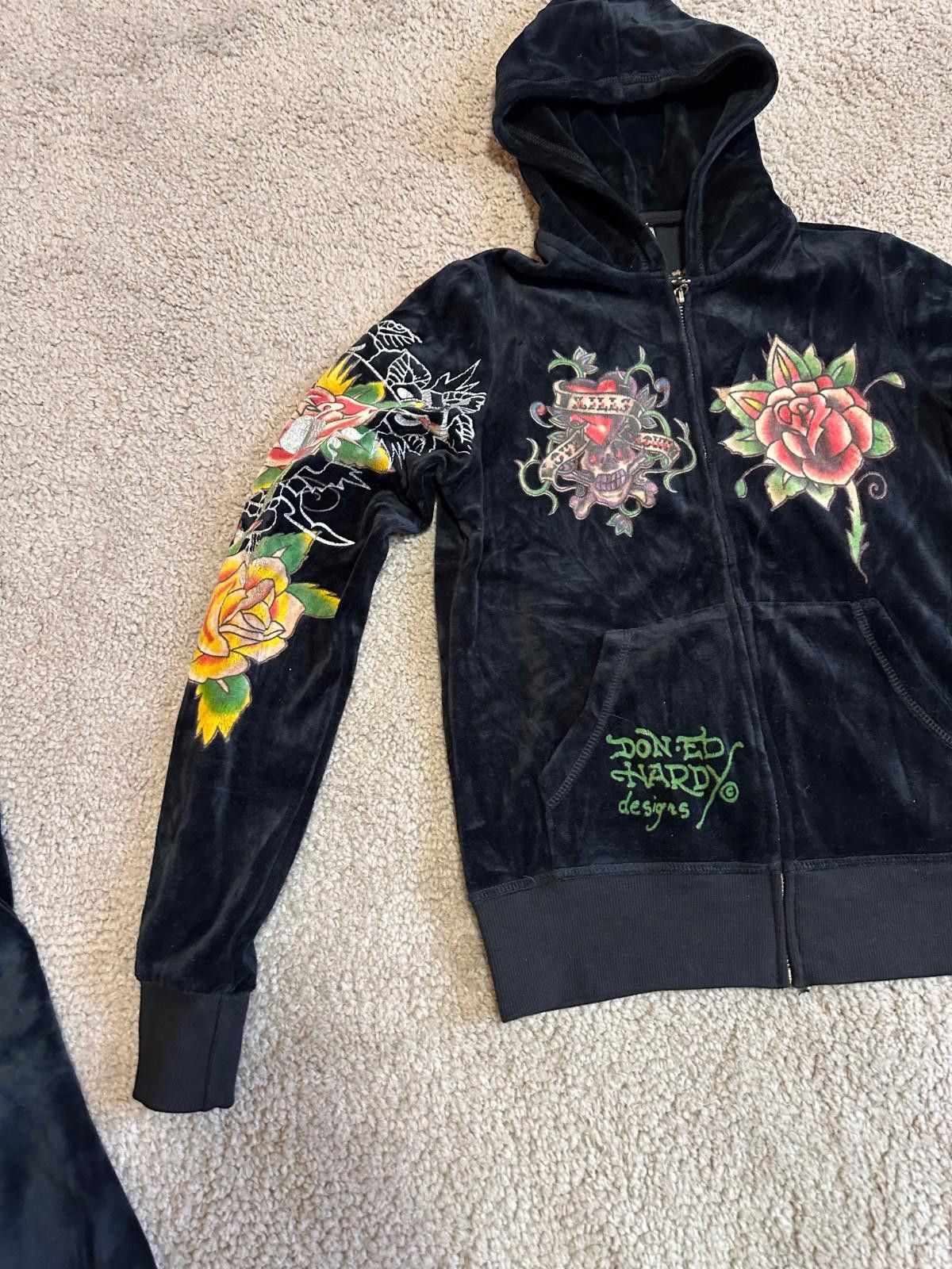 Ed Hardy Vintage Y2k Ed Hardy Tattoo Cropped Jacket pants Bundle Size L / US 10 / IT 46 - 6 Thumbnail