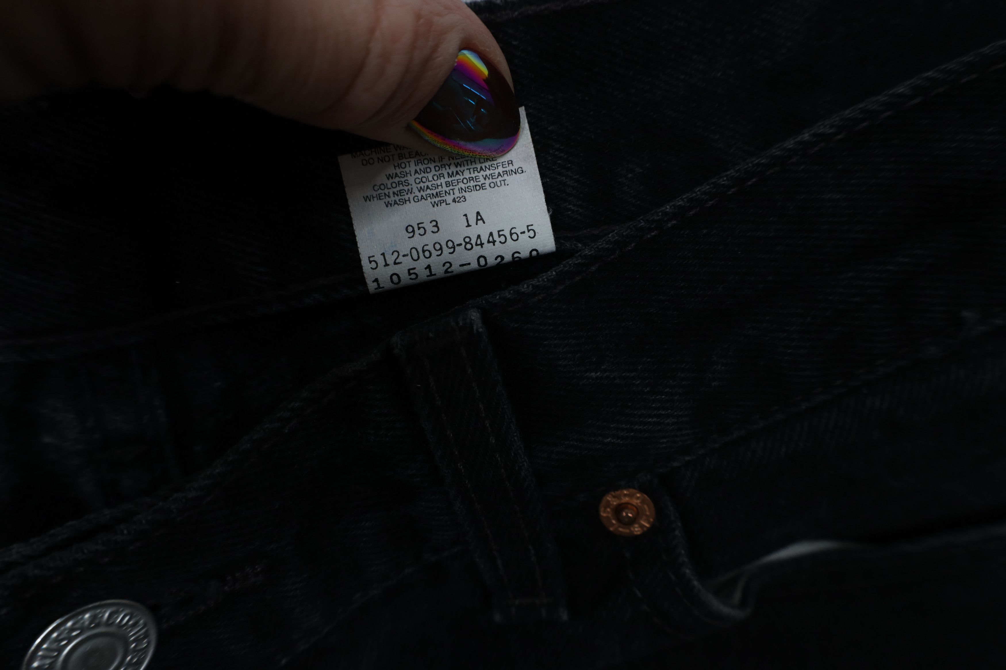 Levi's Vintage 90s Levis 512 Fit Straight Leg Denim Jeans Black USA Size US 29 - 8 Thumbnail