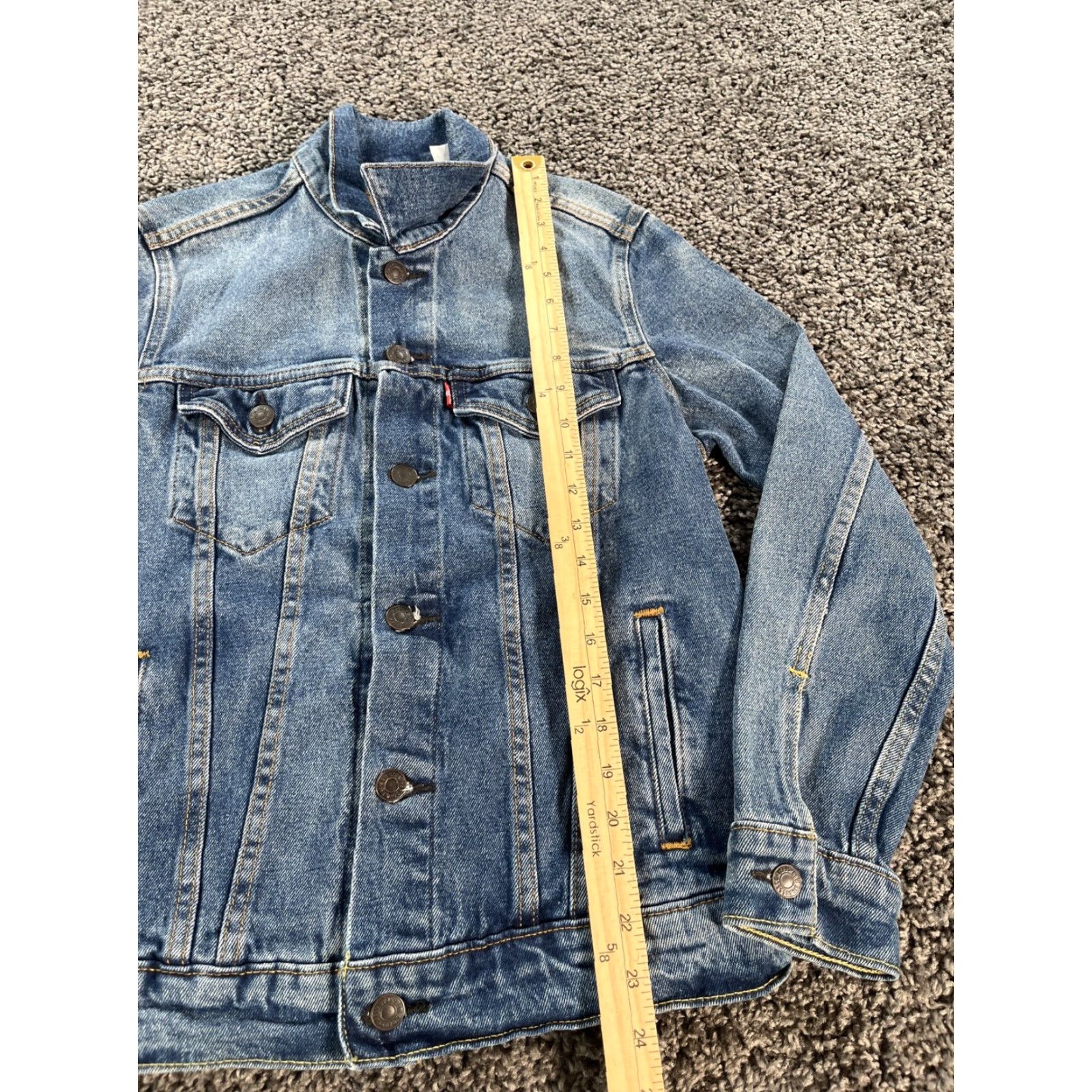 Levi's VINTAGE Levi's Trucker Jacket Denim Blues XS Mens Short Button Pocket Western Size US 27 - 2 Thumbnail