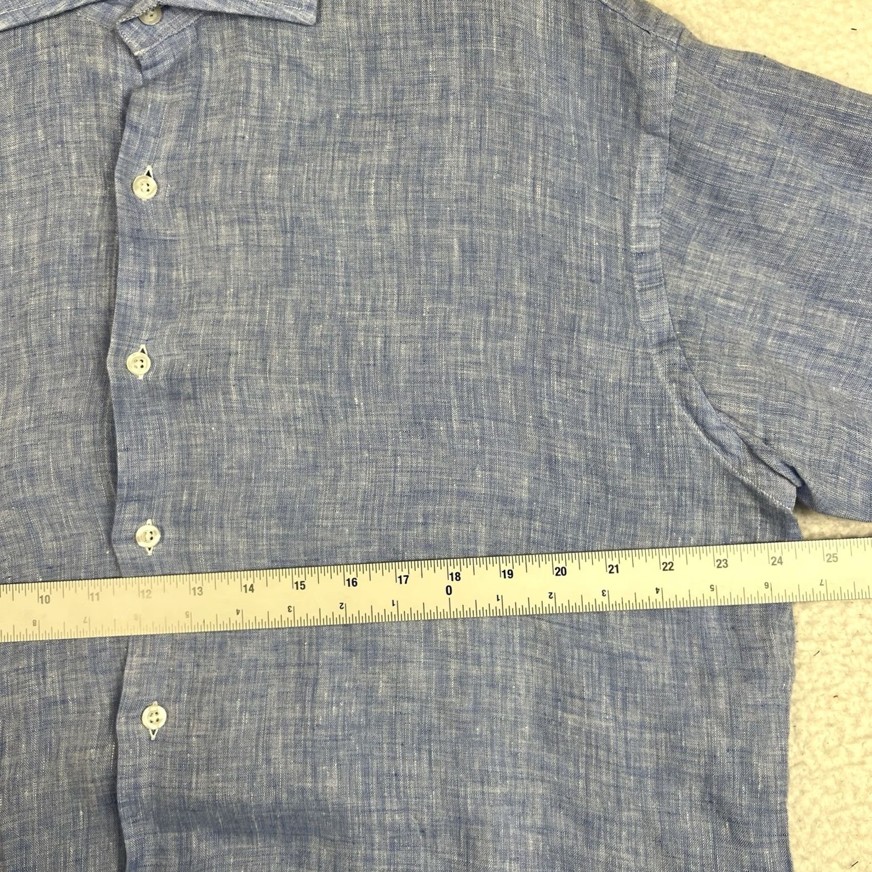 Proper Cloth Proper Cloth Button Down Shirt Mens XL Blue 100% Linen Size US XL / EU 56 / 4 - 4 Thumbnail