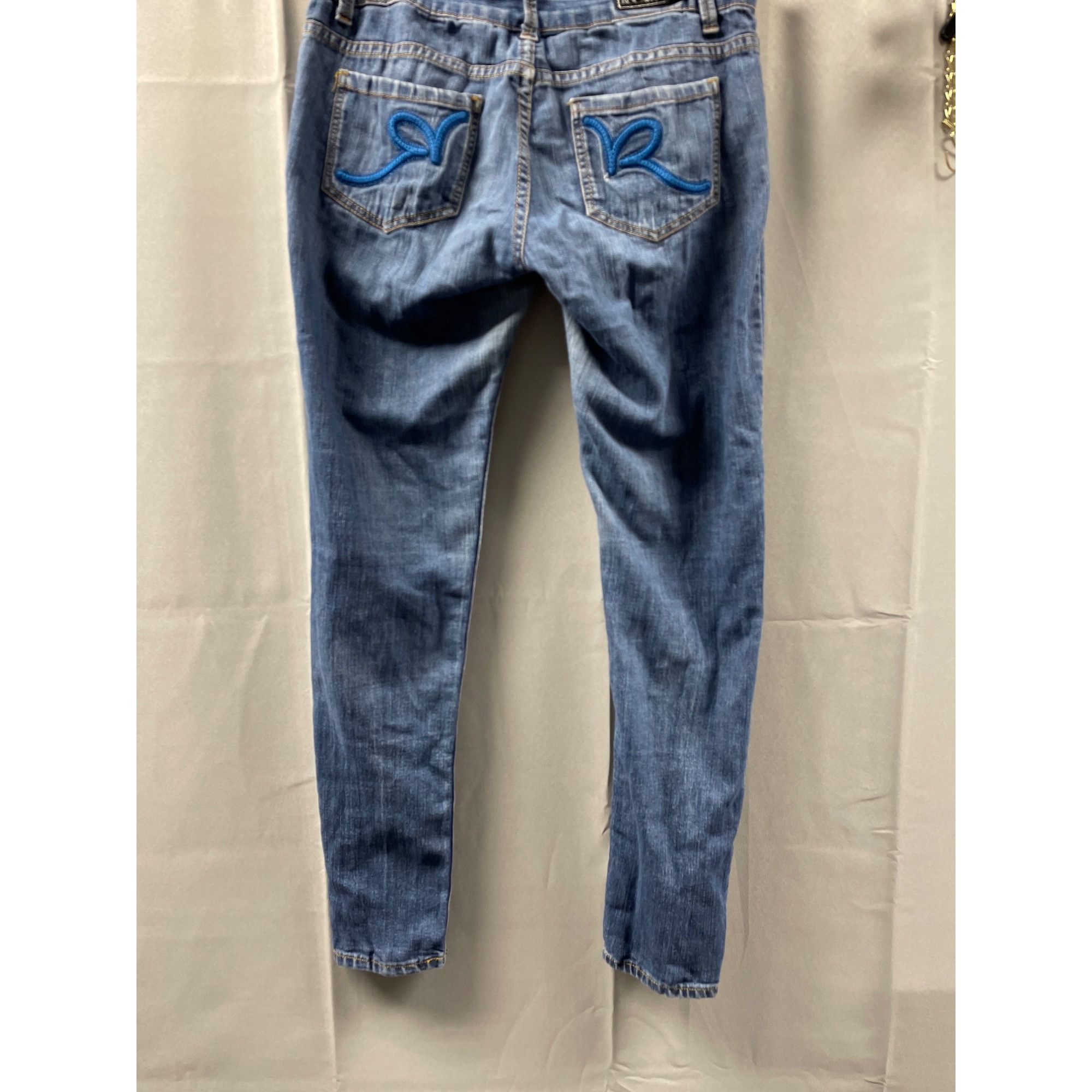 Rocawear Rocawear Women's Blue Straight/Stretch Jeans Embroidered po Size 27" / US 4 / IT 40 - 2 Thumbnail