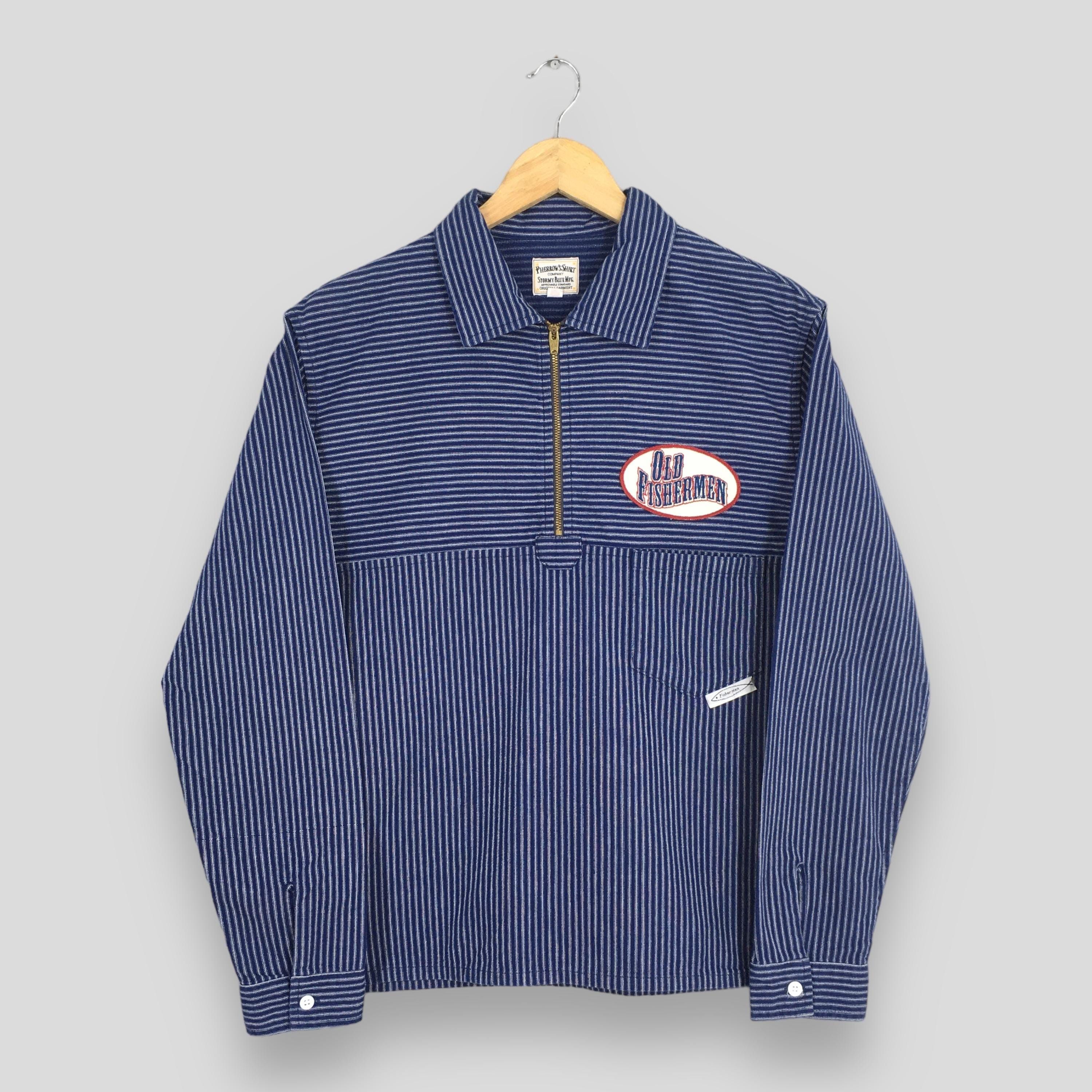 Japanese Brand × Pherrow's × Toyo Enterprises Vintage Pherrows Japan Stripes Half Zipper Shirt Large Size US L / EU 52-54 / 3 - 1 Thumbnail