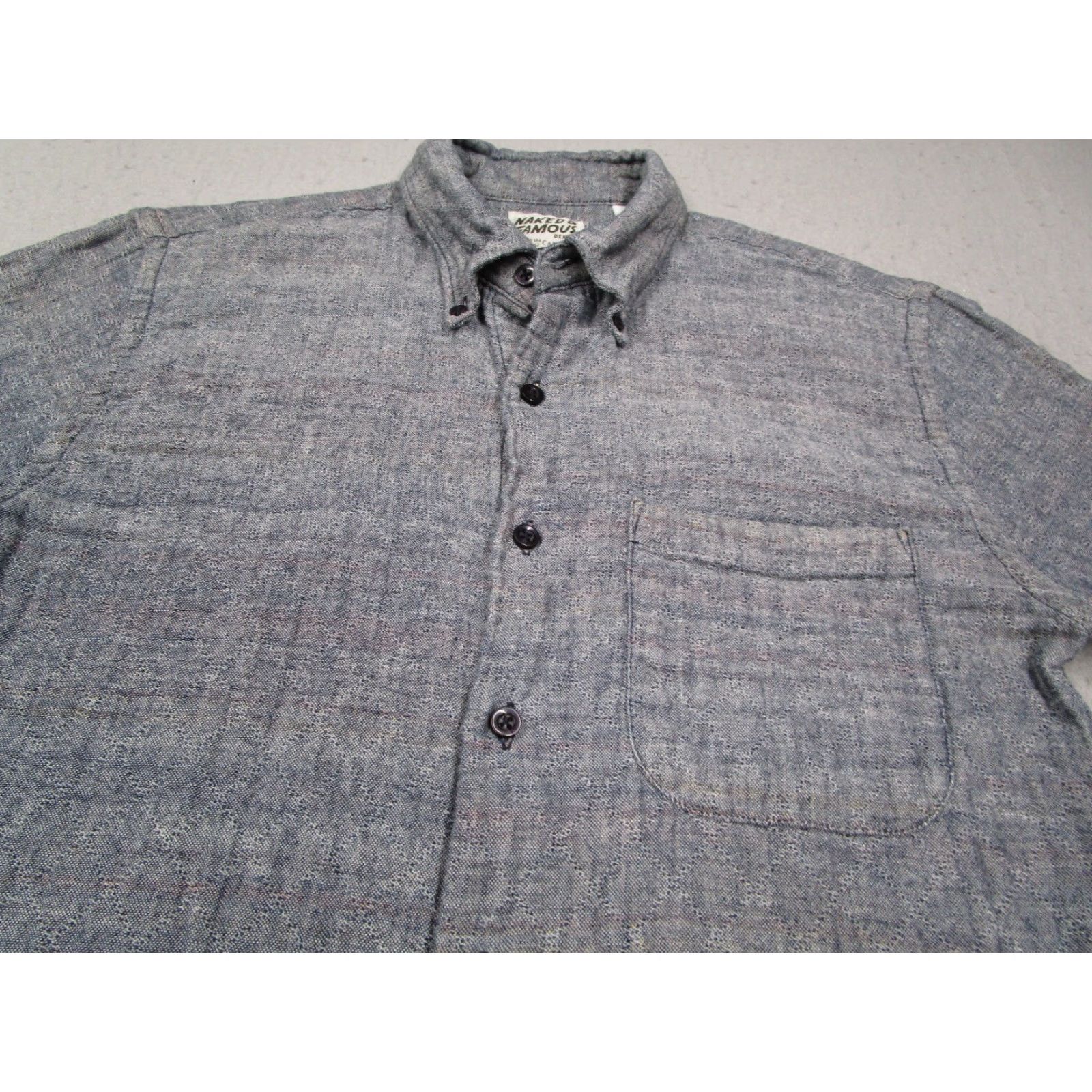 Vintage Naked & Famous Denim Shirt Mens Small Gray Button Up Long Sleeve Japanese Fabric Size US S / EU 44-46 / 1 - 2 Thumbnail