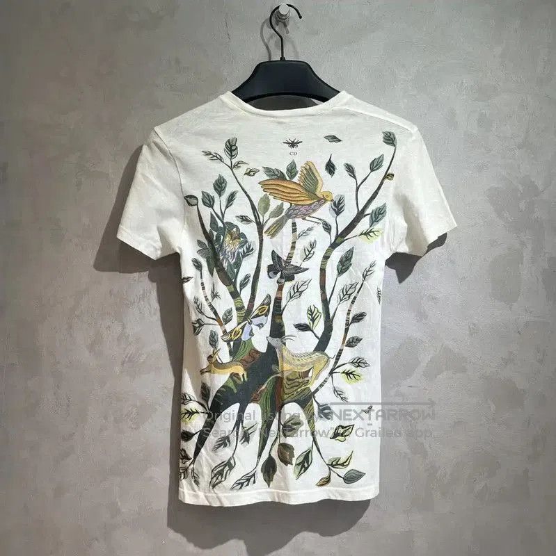 Dior Dior White Cotton Printed Women's T. Size S / US 4 / IT 40 - 2 Thumbnail