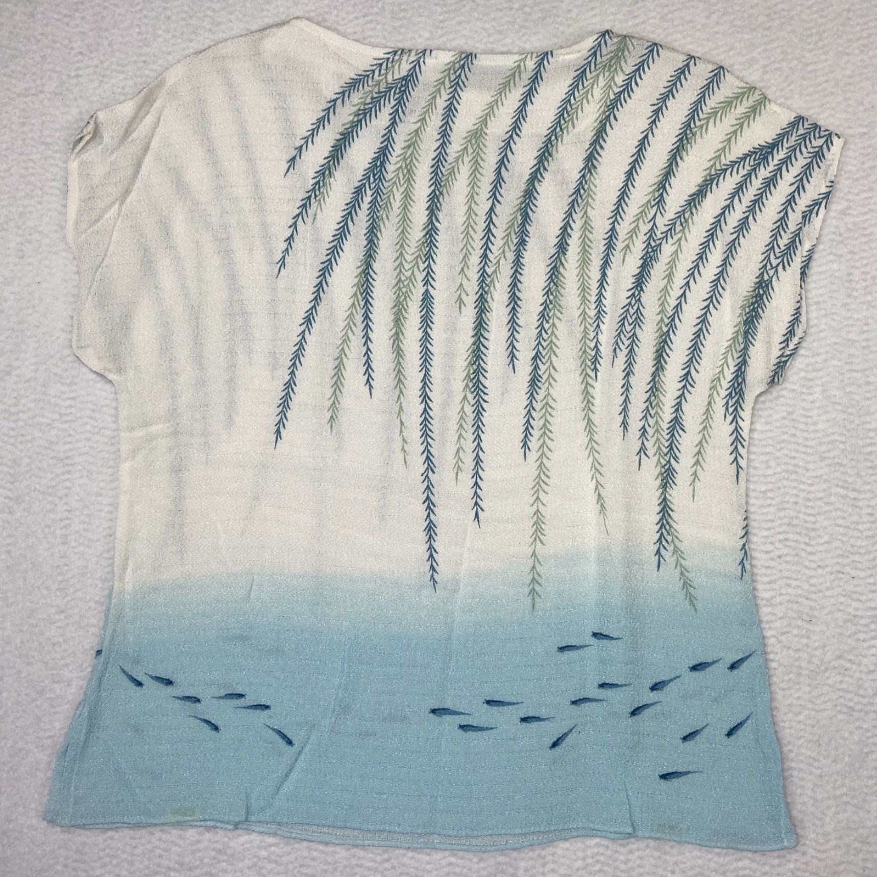 Vintage VINTAGE Manyo Hawaii Shirt Womens Large L Blue Green Palm Beach Size L / US 10 / IT 46 - 5 Thumbnail