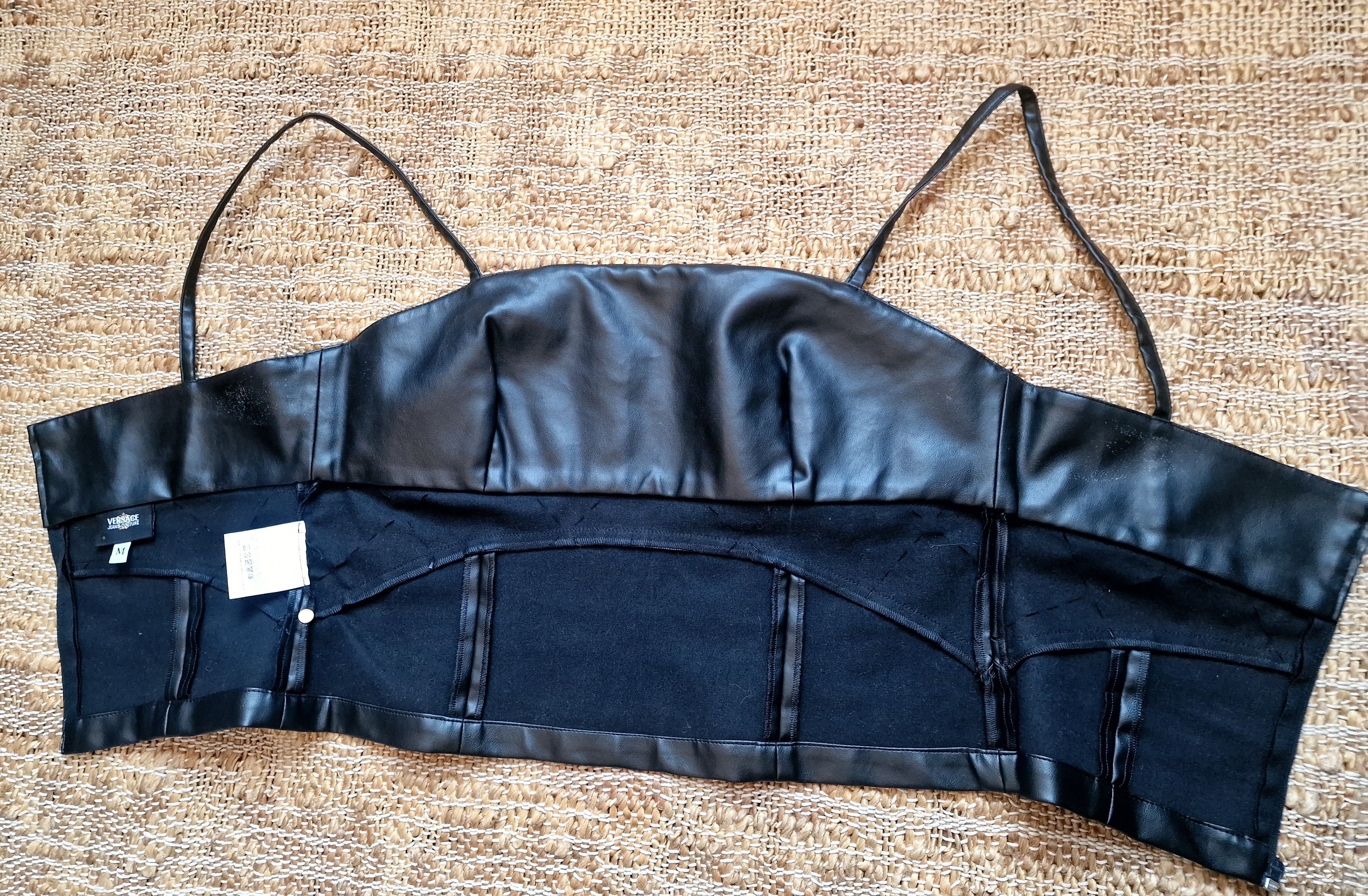 Versace Gianni Versace Fake Leather Bondage Corset Tee Top Bustier Size M / US 6-8 / IT 42-44 - 6 Thumbnail