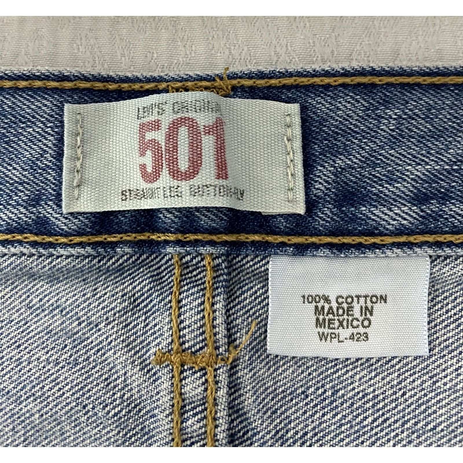 Levi's Levi's 501 Jeans Mens 33x30 Button Fly Straight Denim Vintage Distressed Blue Jeans Regular Fit Mens Size US 33 - 6 Thumbnail
