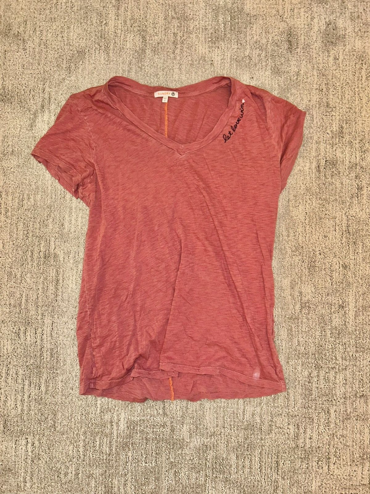 Sundry Sundry rose V-neck tshirt Size XS / US 0-2 / IT 36-38 - 2 Thumbnail
