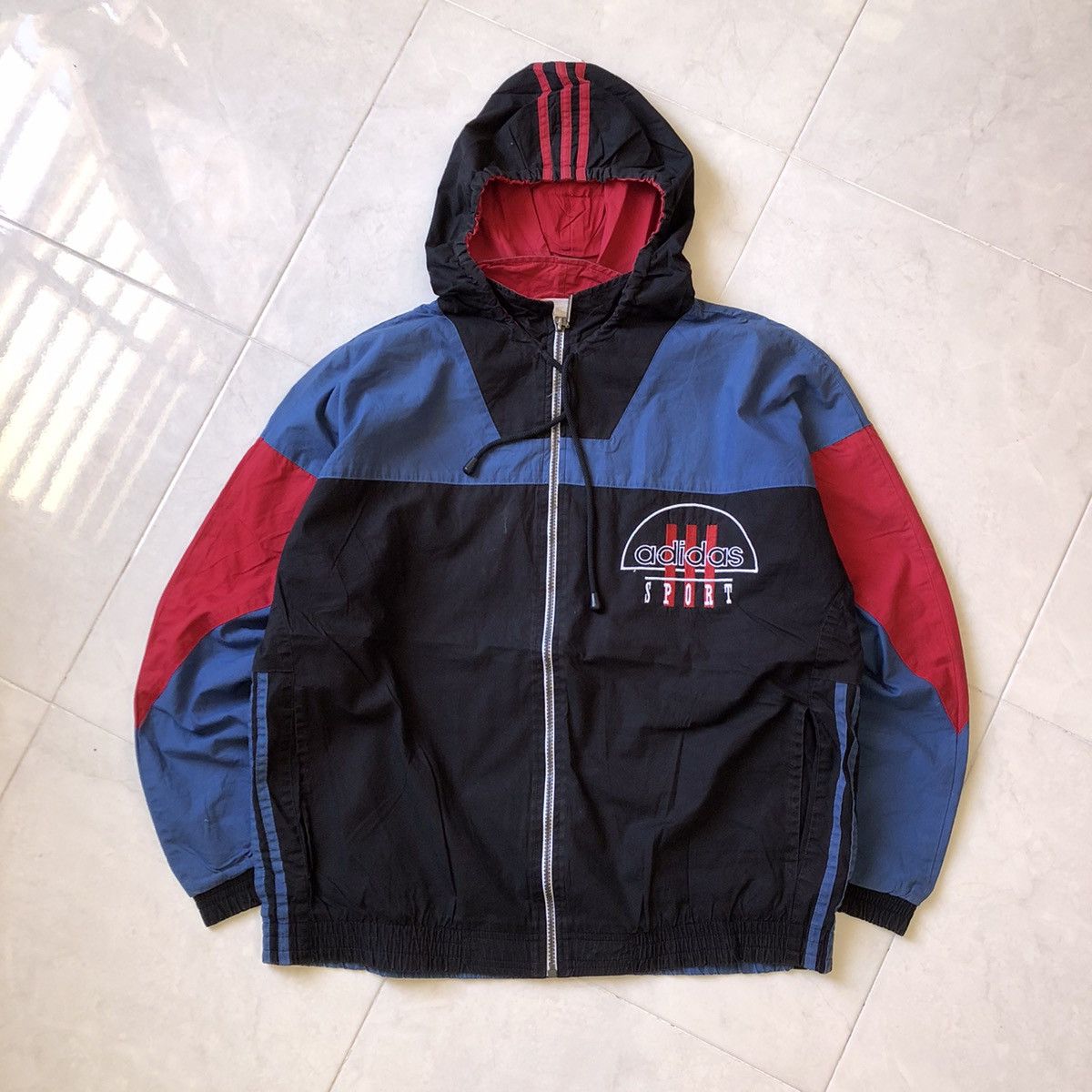 Adidas ADIDAS Sport Embroidery Logo Multicolor Hooded Jacket Size US S / EU 44-46 / 1 - 1 Thumbnail