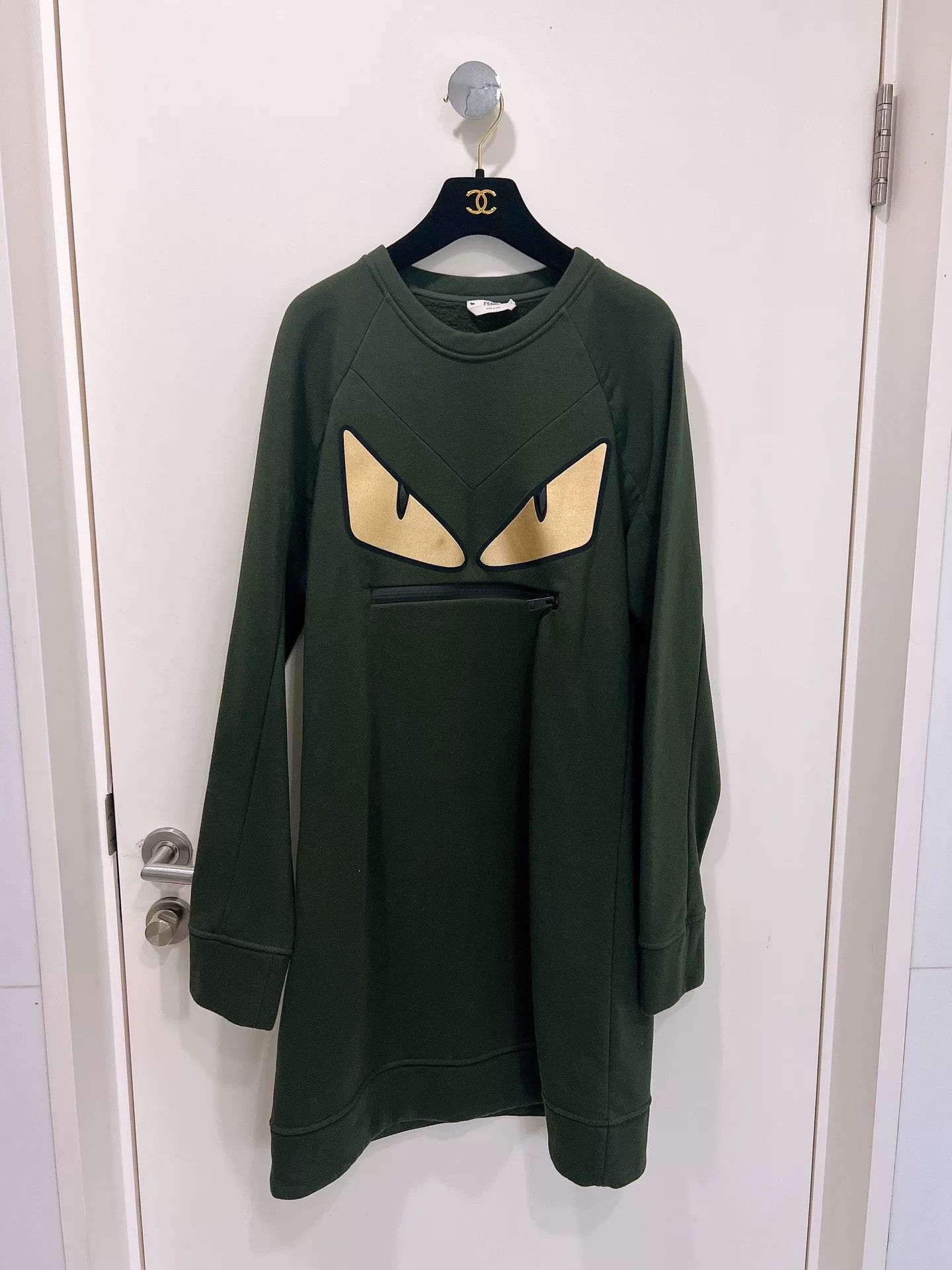 Fendi Fendi Green Devil Print Sweatshirt Dress Size US M / EU 48-50 / 2 - 1 Thumbnail
