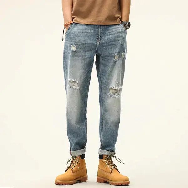 VIBE Vintage high street washed and faded casual ripped jeans Size US 36 / EU 52 - 7 Thumbnail
