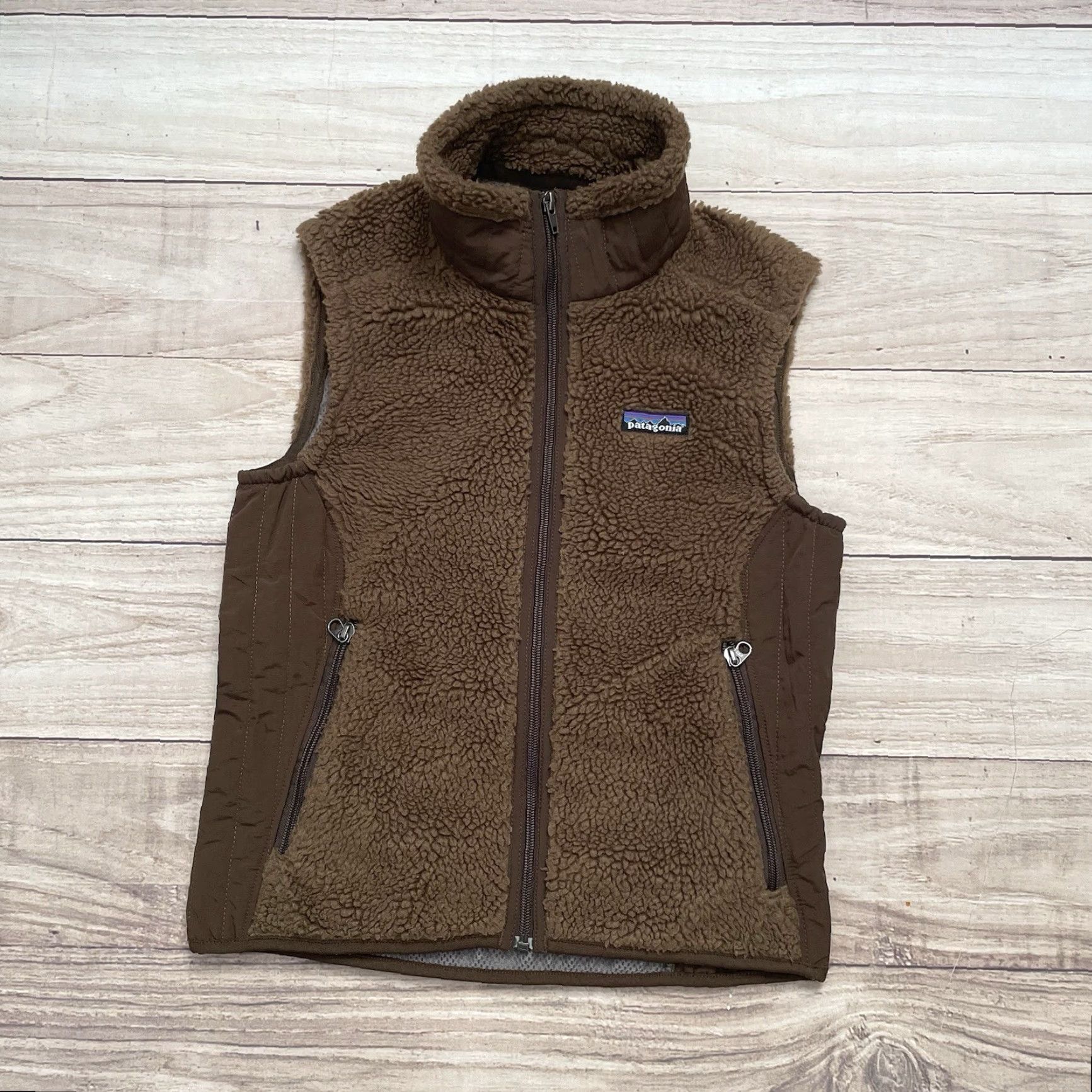 Patagonia Patagonia Vest Womens Retro-X Fleece Mid-Length Zip Pockets Brown Small, 23080, Regular Fit, Fall Winter Spring, Mexico, Vintage No Size S / US 4 / IT 40 - 2 Thumbnail