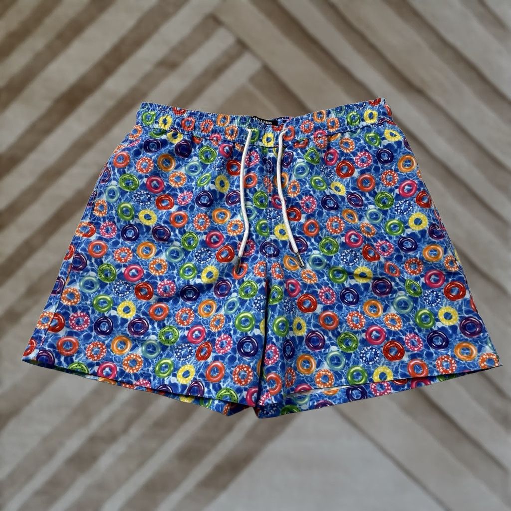 Jared Lang JARED LANG Men’s Swim Trunks Multicolored Fish Pattern Board Shorts M Size US 31 - 1 Thumbnail