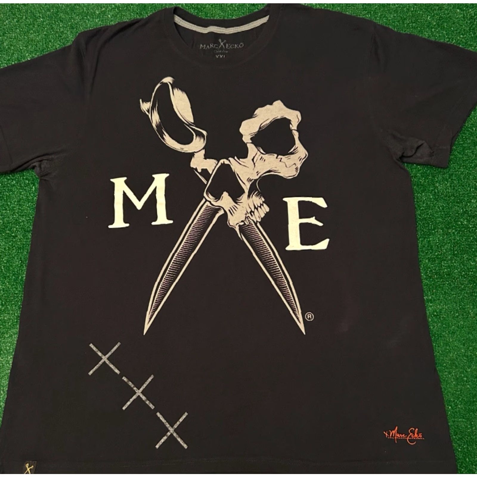 Marcs VINTAGE Marc Ecko Shirt 2XL Black Skull Scissors Grunge 90s Y2K Punk Mens XXL Size US XXL / EU 58 / 5 - 3 Thumbnail