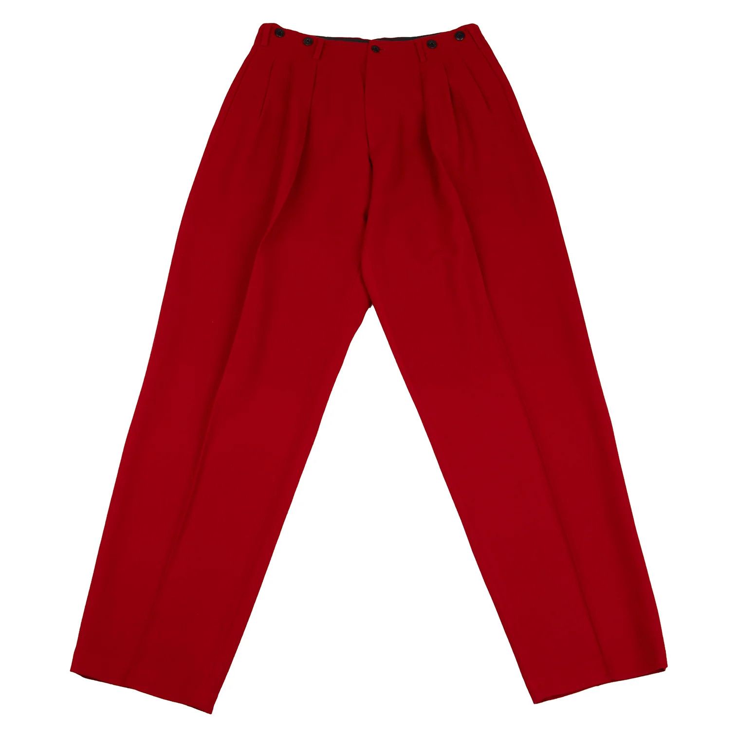 Yohji Yamamoto Yohji Yamamoto Wool Suspender Button Pants Red M Size US 34 / EU 50 - 1 Thumbnail