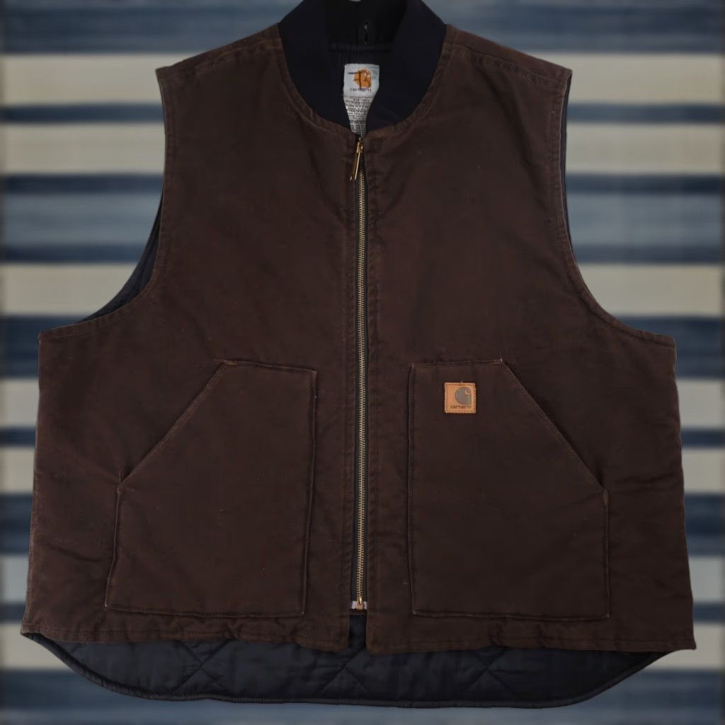Carhartt VINTAGE Carhartt V02 DKB Quilted Canvas Work Vest Mens XXL Brown Size US XXL / EU 58 / 5 - 1 Thumbnail