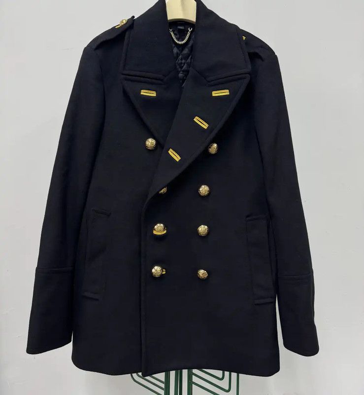 Burberry Burberry Black Double-Breasted Coat for Men Size US S / EU 44-46 / 1 - 1 Thumbnail