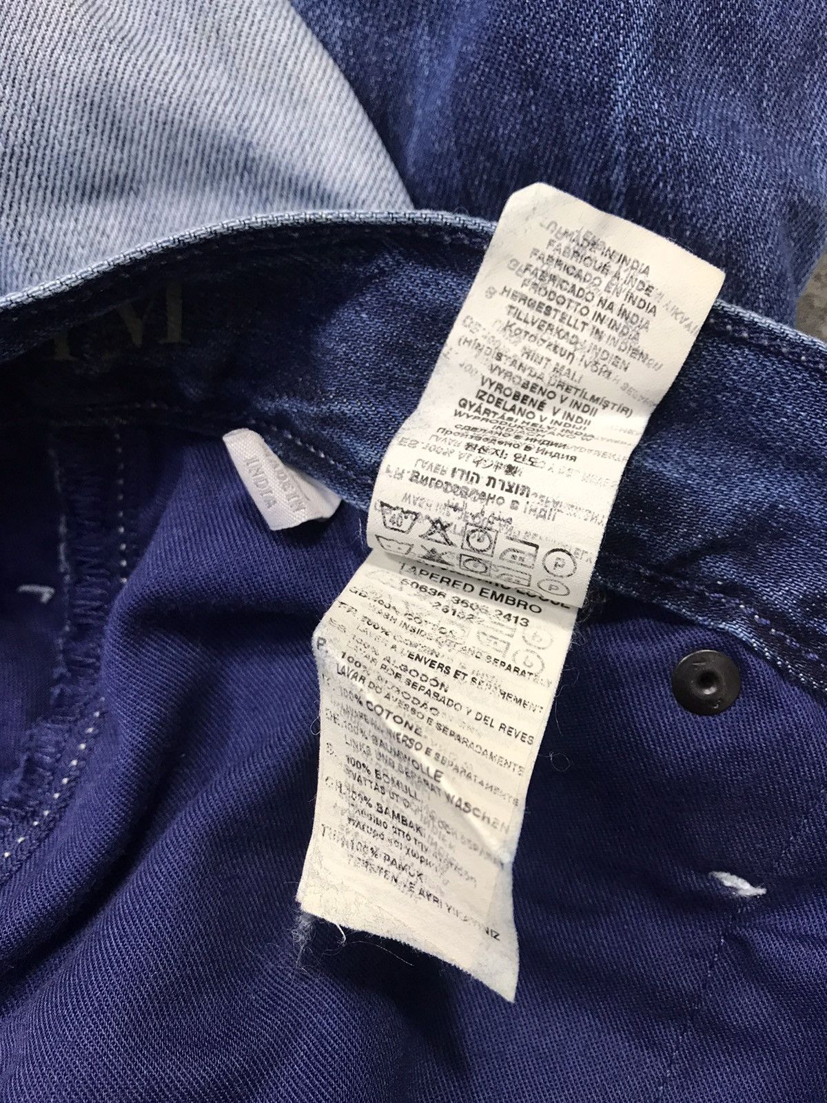 G-Star G Star Raw 3 Denim Biker Design Indigo Low Rise Straight Cut Size US 29 - 9 Thumbnail