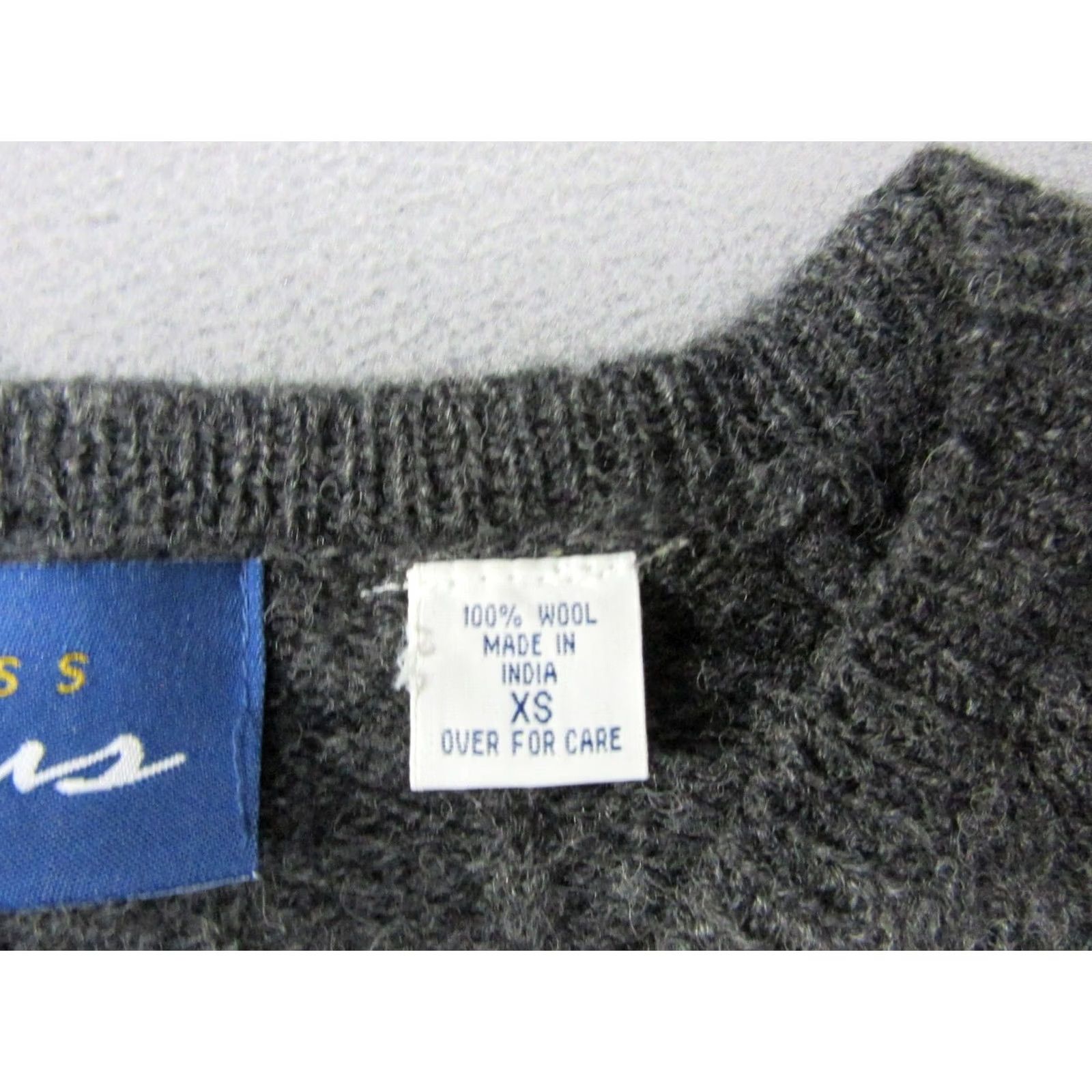 Express Express Sweater Womens XS Gray 100% Wool Cable Knit Bleus Pullover Crewneck Y2K Size XS / US 0-2 / IT 36-38 - 3 Thumbnail