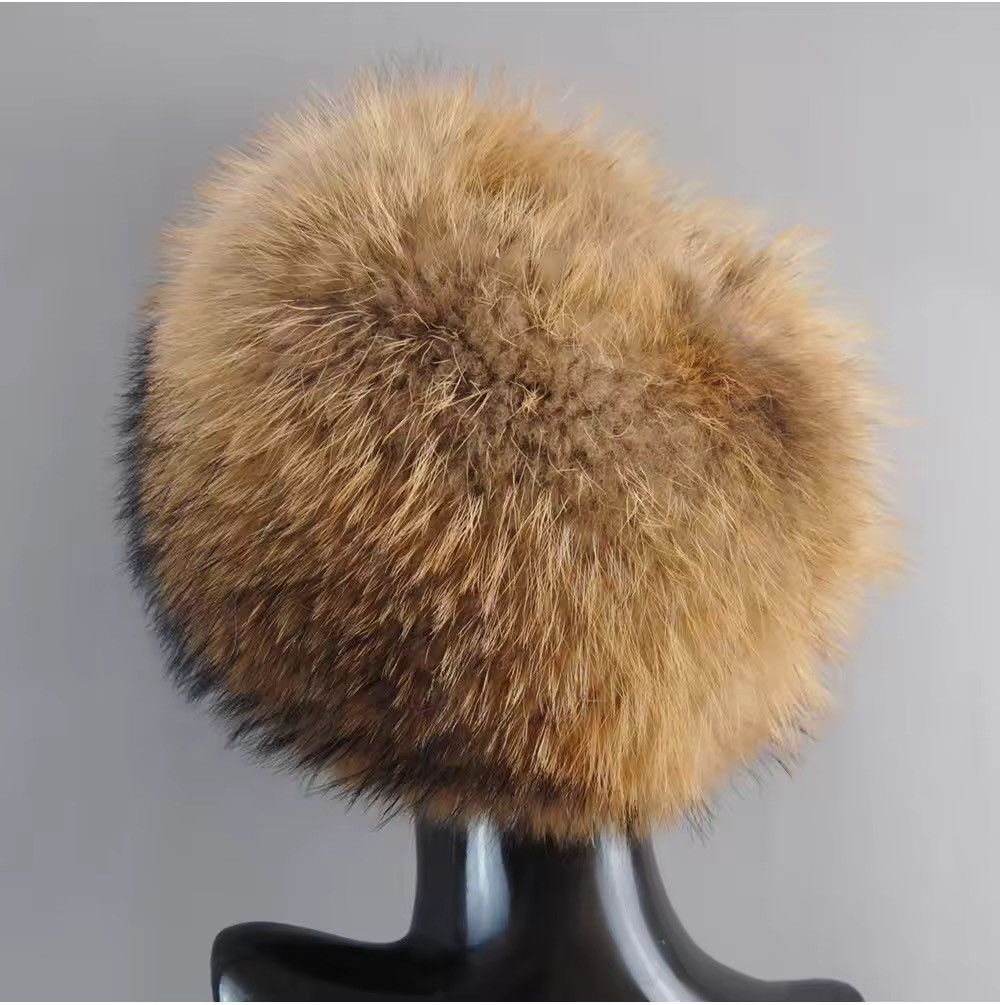 Other Y2k Natural Fur Fluffy Winter Hat Round Cap Size ONE SIZE - 3 Thumbnail