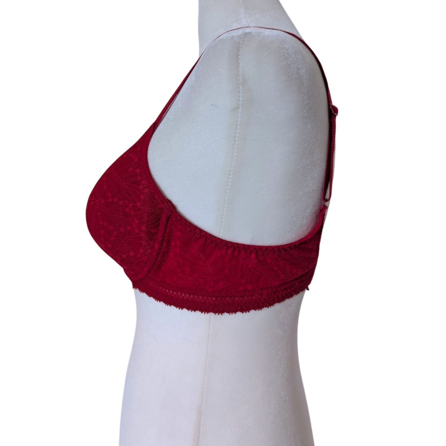 Other Simone Perele Comete 3D Plunge Ruby Red Lace Bra 32C Size ONE SIZE - 6 Thumbnail