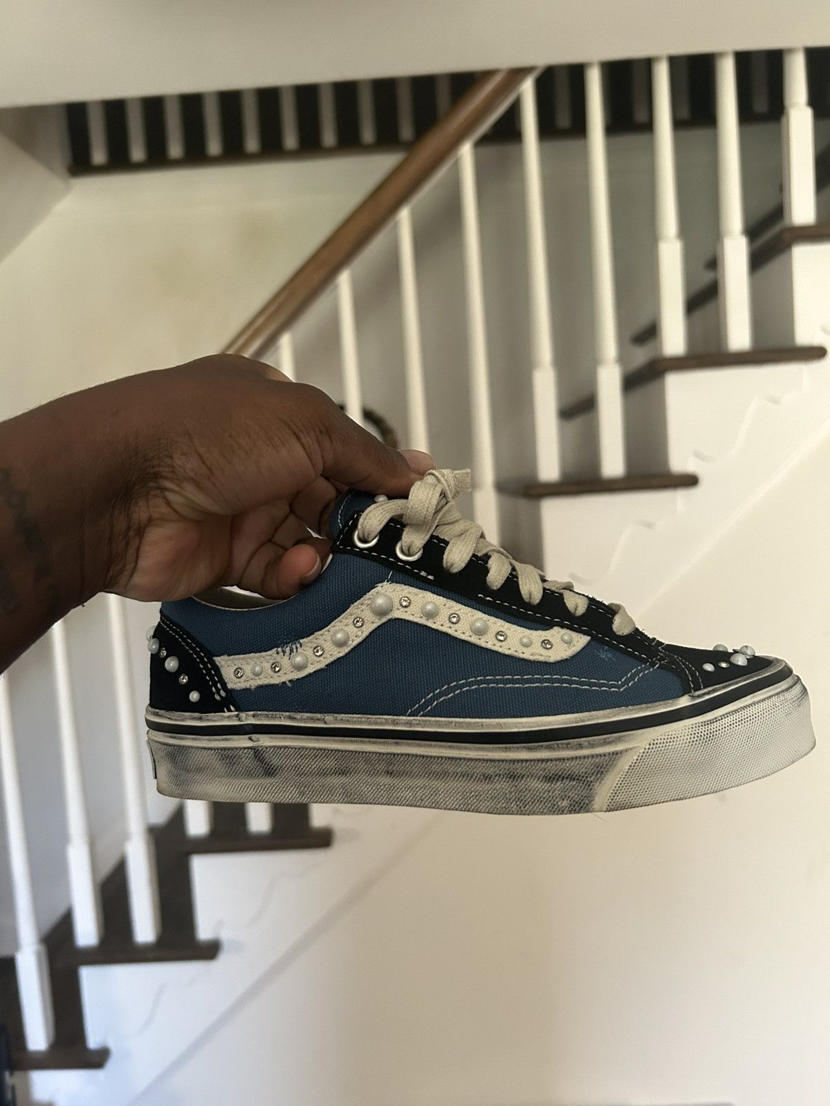 Vans Blue Pearlized Vans Size US 6.5 / IT 36.5 - 1 Thumbnail