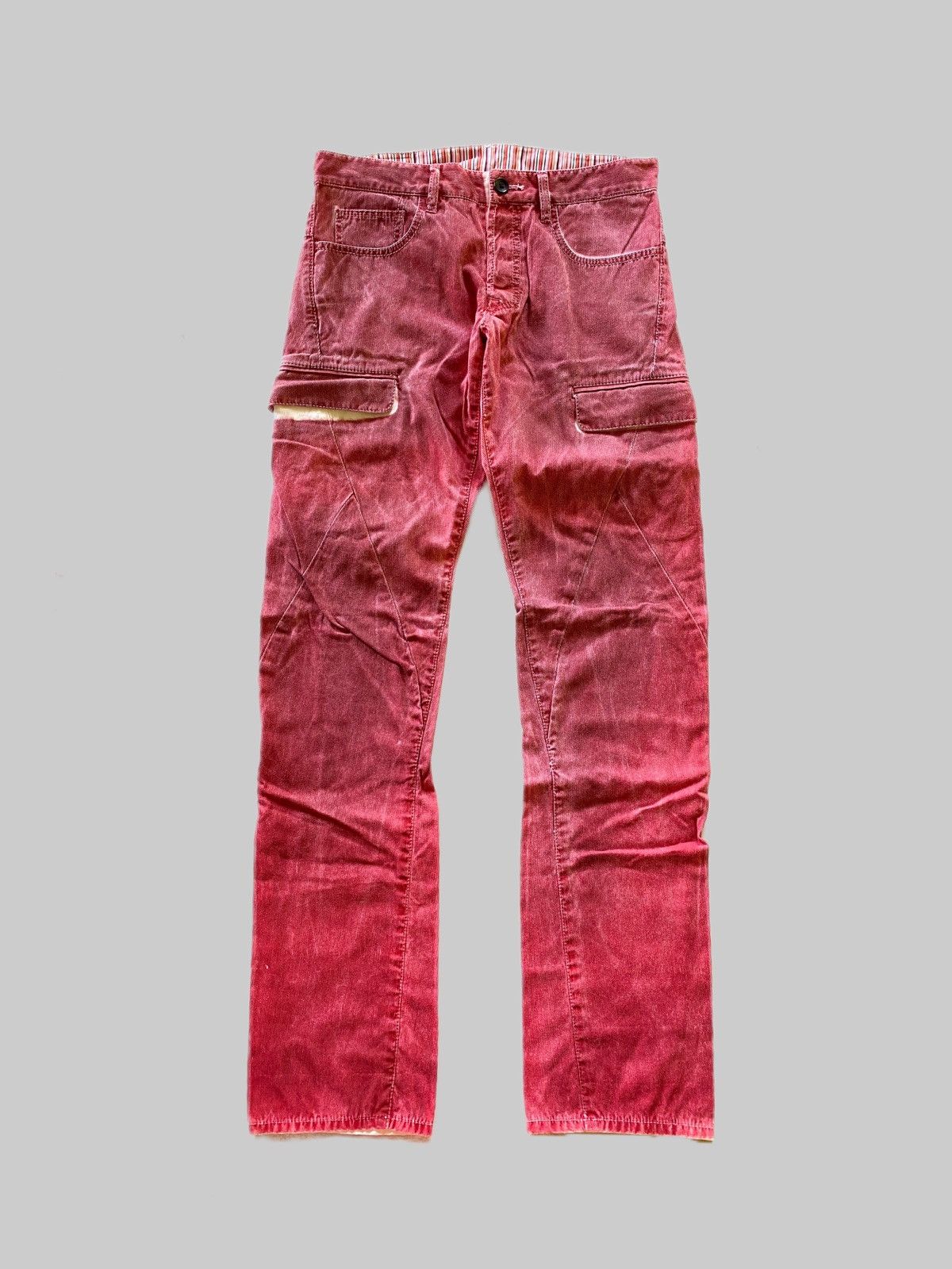image of Archival Clothing x Boycott Vintage Boycott Japan Indigo-Dyed Assymetrical Cargos in Indigo Red (Si