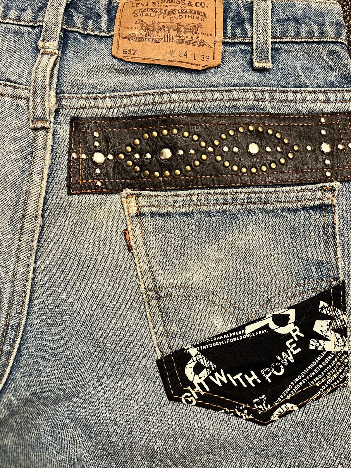 If Six Was Nine × Japanese Brand × Vintage 90's Vintage Custom AnchCrash Levi's 517 Bootcut Denim Size US 34 / EU 50 - 5 Thumbnail