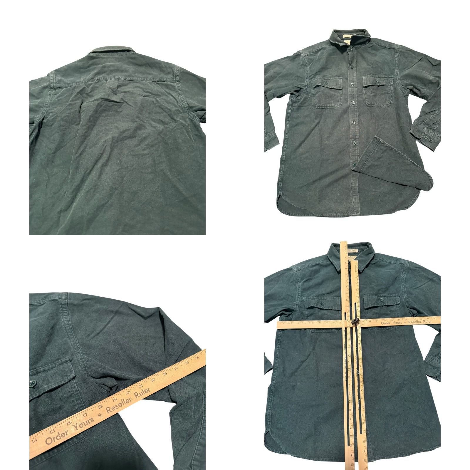 Vintage VINTAGE L.L. Bean Button-Up Shirt Chamois Cloth Mens Forest Green M Regular Long Sleeve Casual, Workwear, Travel, 90s City Classic Hunting Hiking USA Size US M / EU 48-50 / 2 - 9 Thumbnail