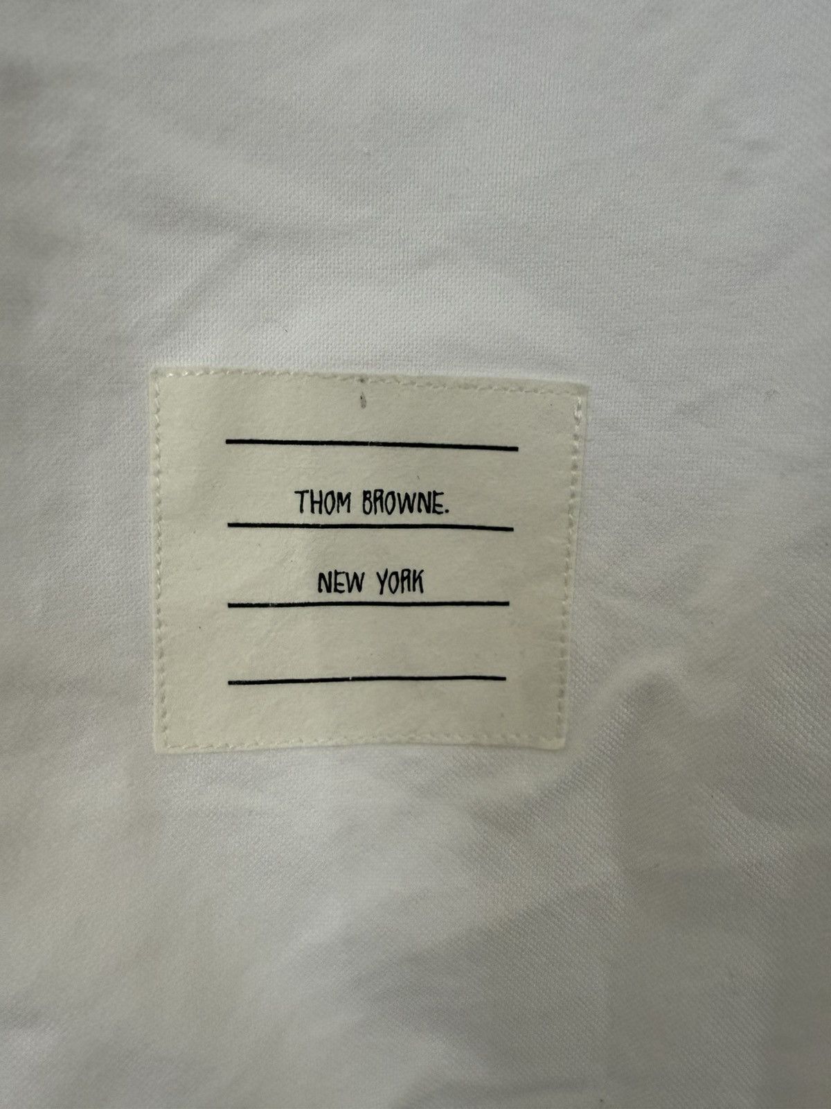 Thom Browne Thom Browne White Oxford Shirt with Tricolor Placket Stripe Size US L / EU 52-54 / 3 - 3 Thumbnail
