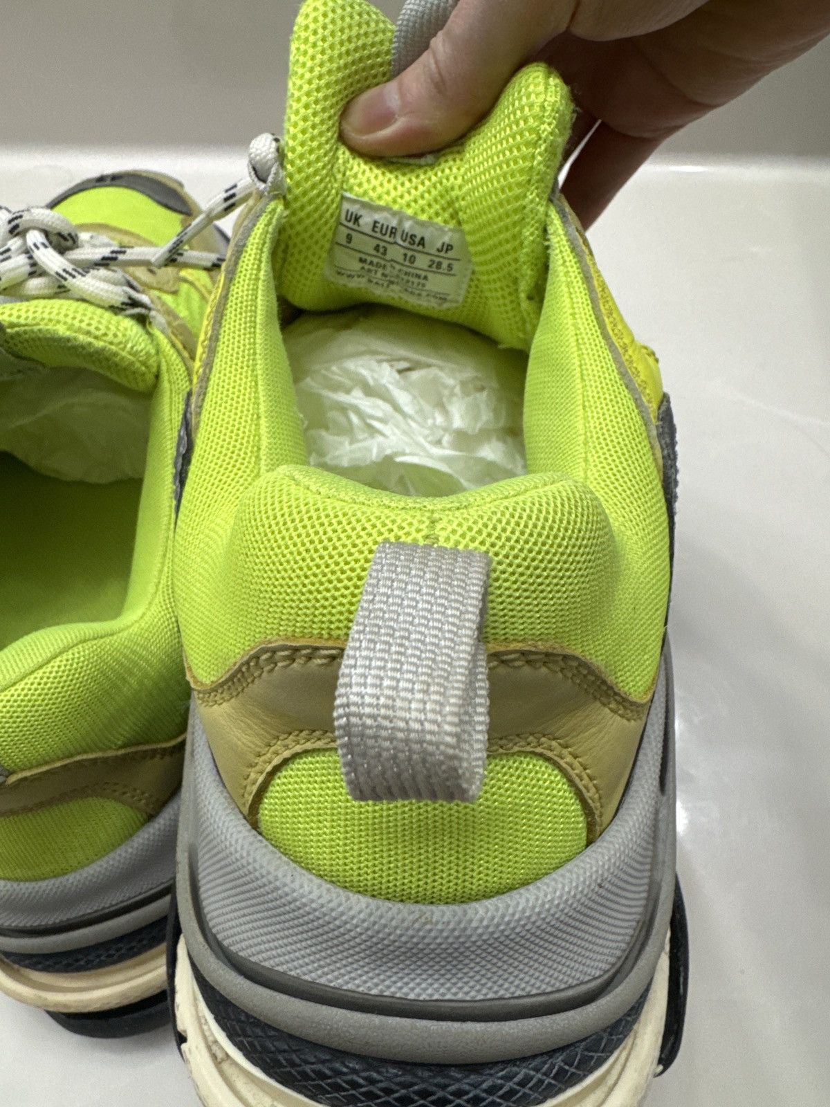 Balenciaga Triple S Neon Yellow Size US 10 / EU 43 - 10 Thumbnail