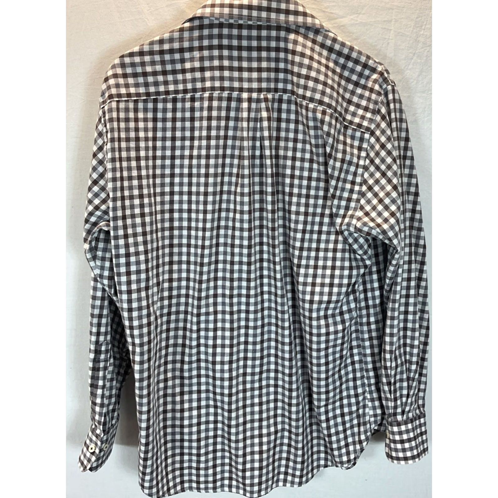 Peter Millar Peter Millar Mens Tan/Gray Gingham Cotton Button Down Shirt LG Size US L / EU 52-54 / 3 - 2 Thumbnail