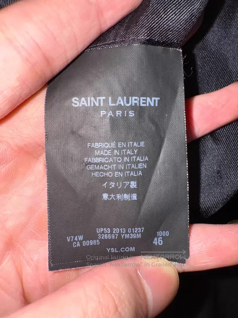 Saint Laurent Paris Saint Laurent Paris Visible Seams Reversible Notched Lapel Size US S / EU 44-46 / 1 - 6 Thumbnail