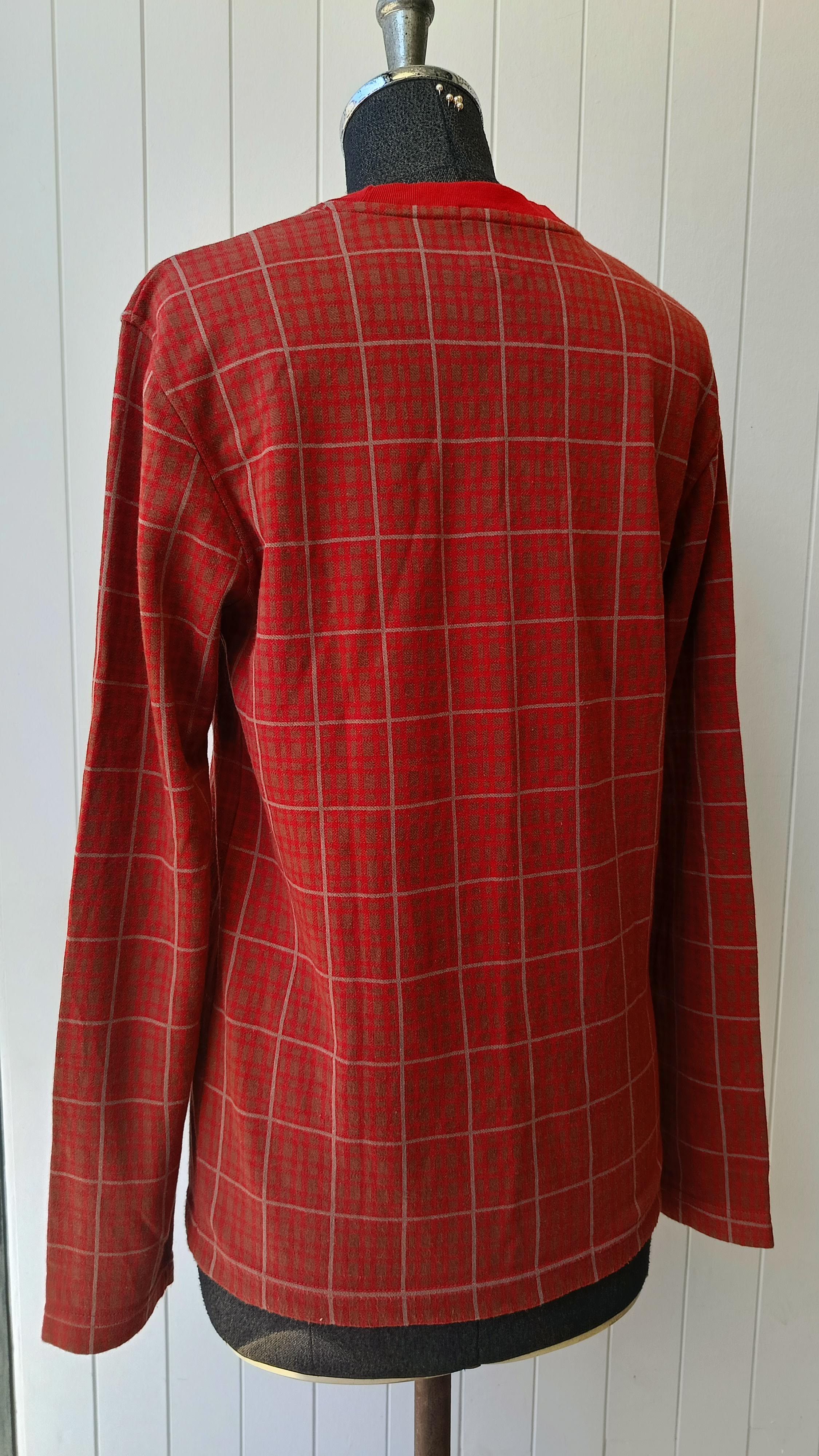 Yohji Yamamoto AAR Yohji Yamamoto design studio red plaid sweater ladies M Size M / US 6-8 / IT 42-44 - 6 Thumbnail