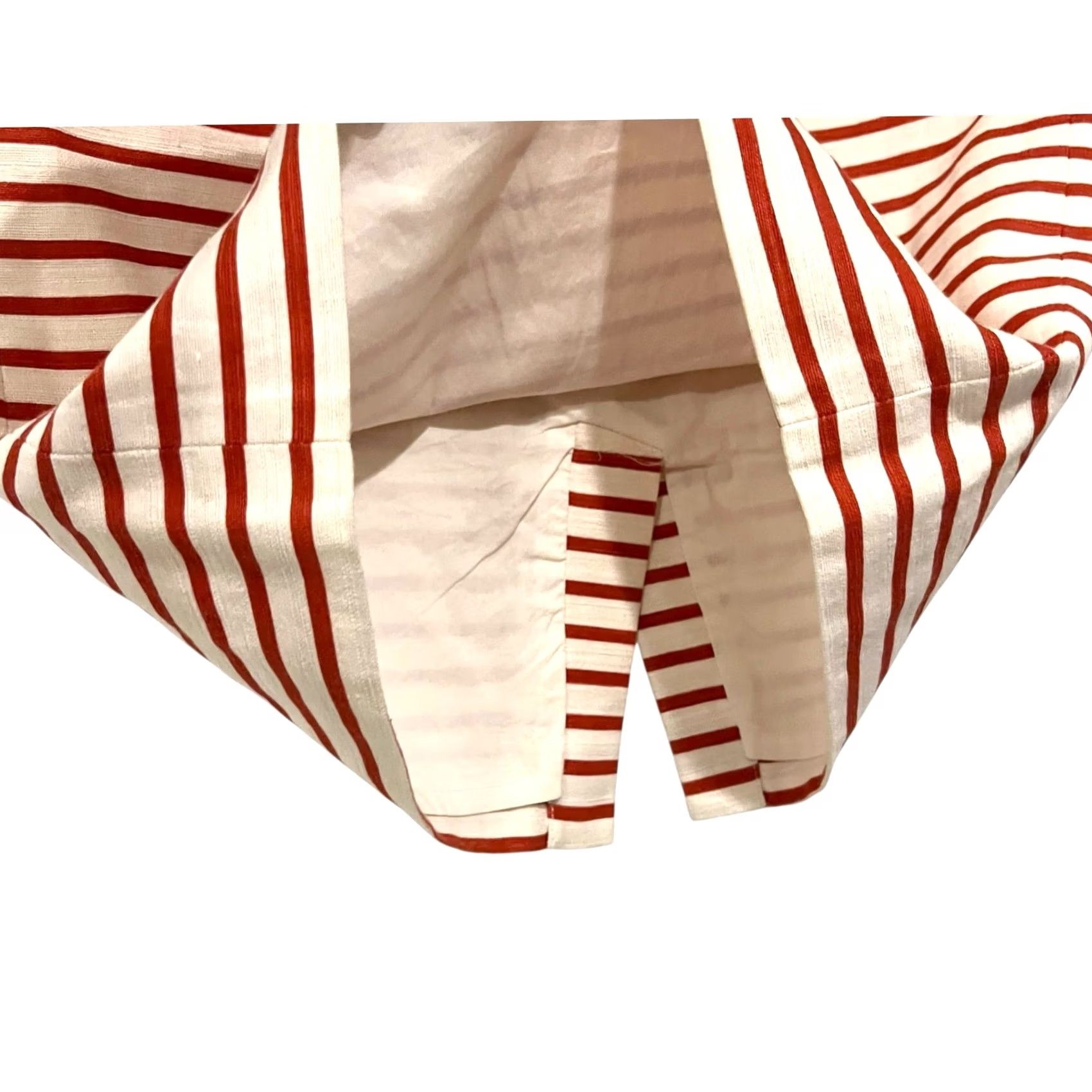J.Crew J. Crew No 2 Pencil Skirt Size 2 Red Ivory Stripe Knee Length Linen Cotton Skirt Womens Knee Length Striped Autumn Winter Spring Summer 2 Womens Size 26" / US 2 / IT 38 - 6 Thumbnail