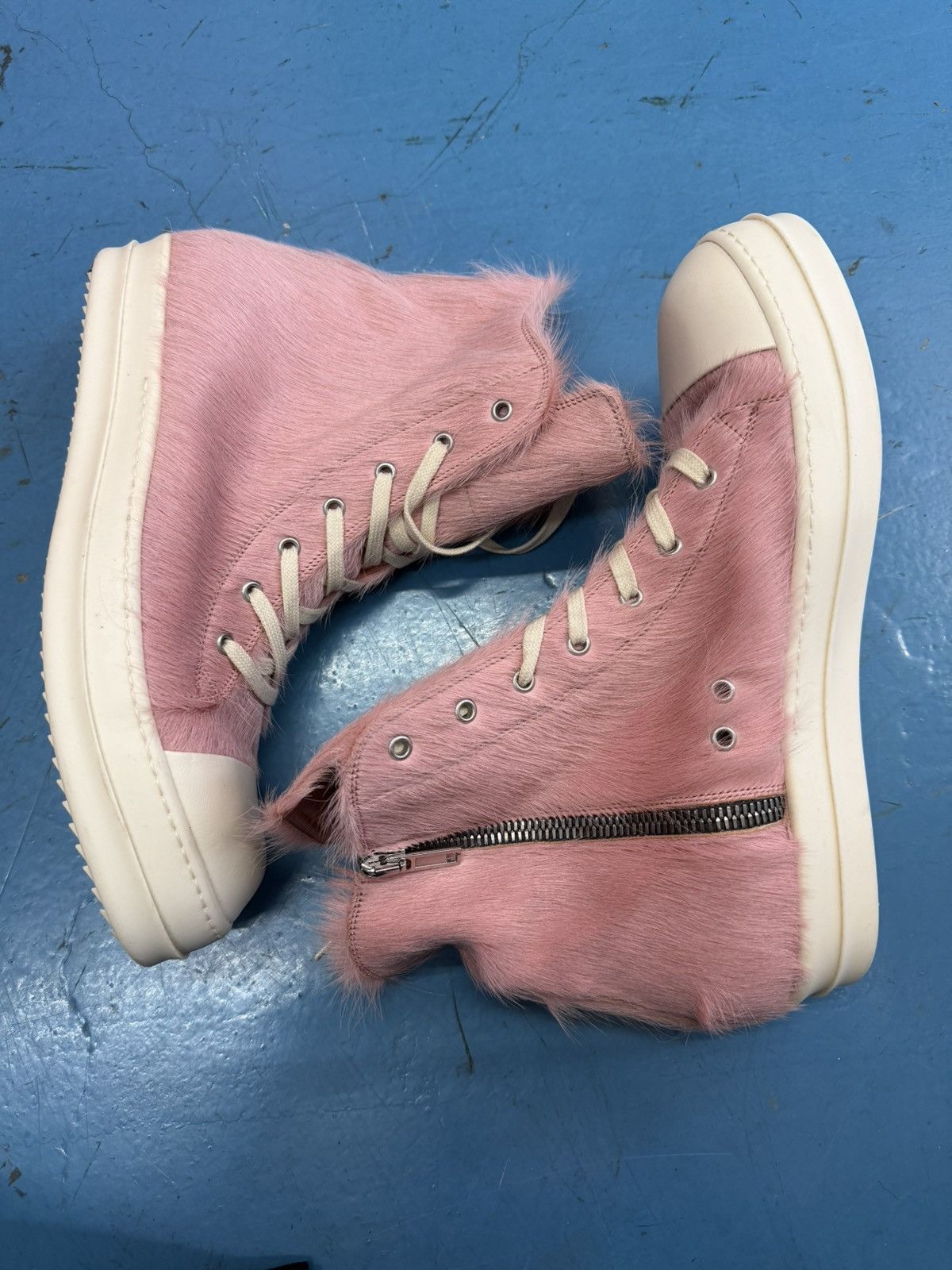 Rick Owens RICK OWENS PINK FUR RAMONES Size US 13 / EU 46 - 2 Thumbnail