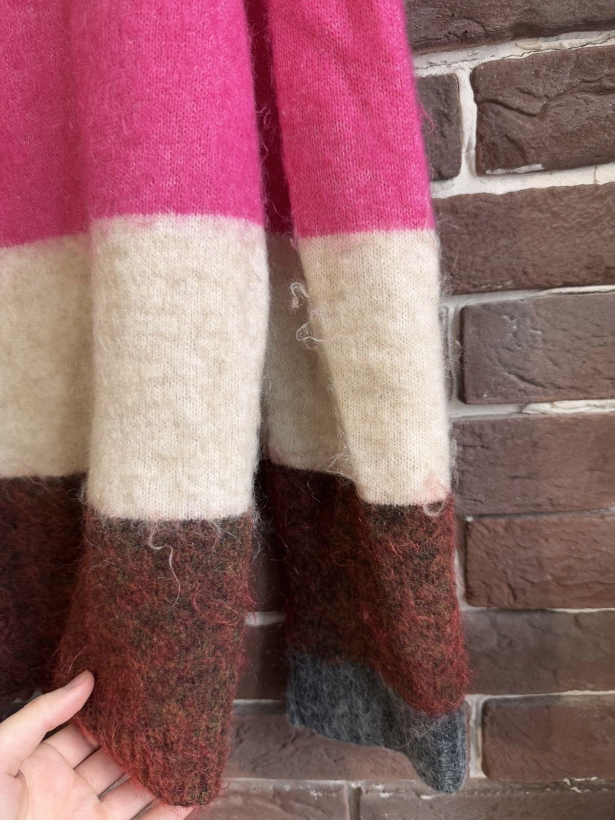 Acne Studios Acne Studios Designer Fuzzy Wool Knit Sweater Striped Size US M / EU 48-50 / 2 - 9 Thumbnail