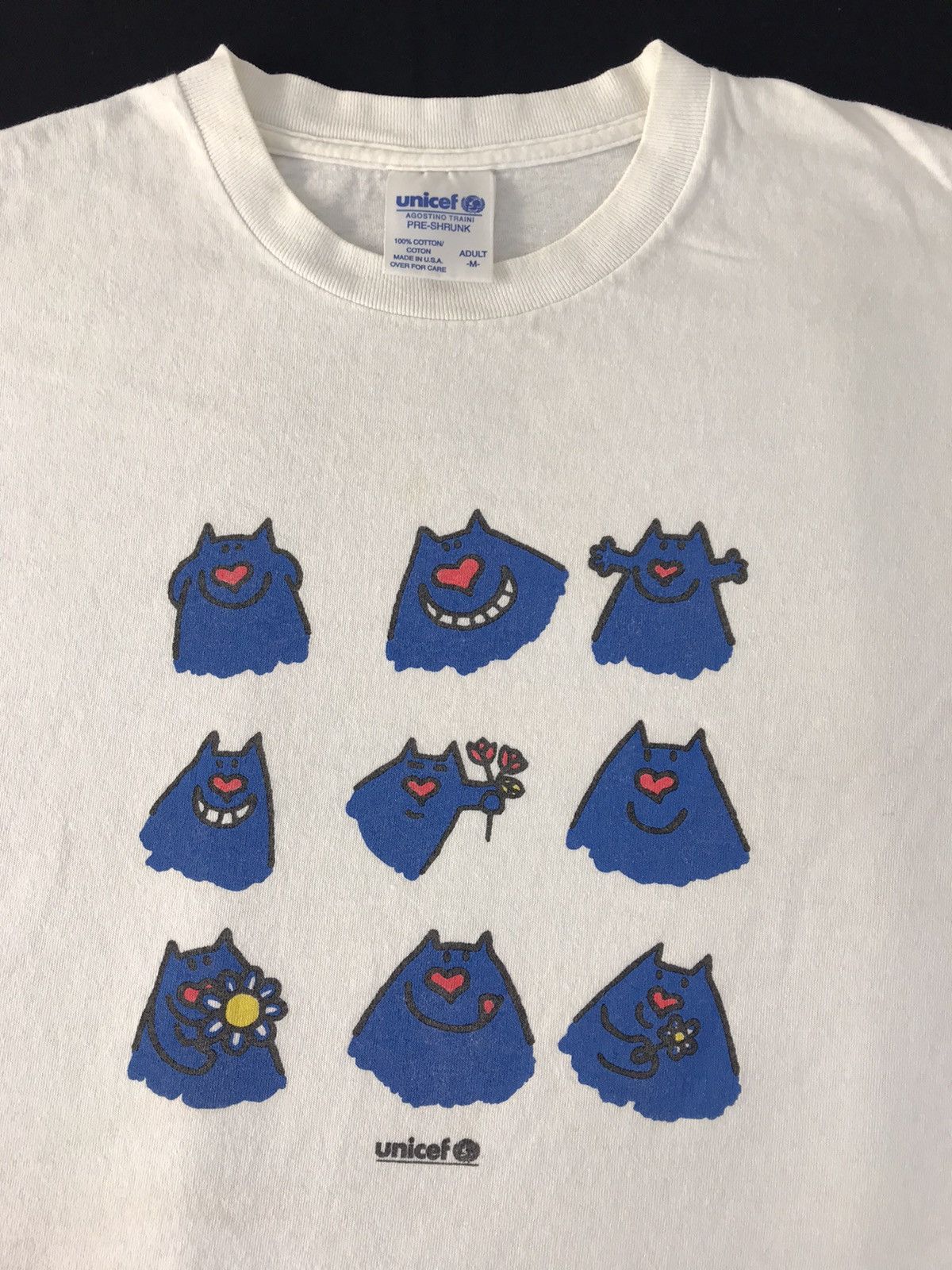 Vintage Vintage 90s Unicef Agostino Traini Blue Monster Logo Tee Size US M / EU 48-50 / 2 - 3 Thumbnail
