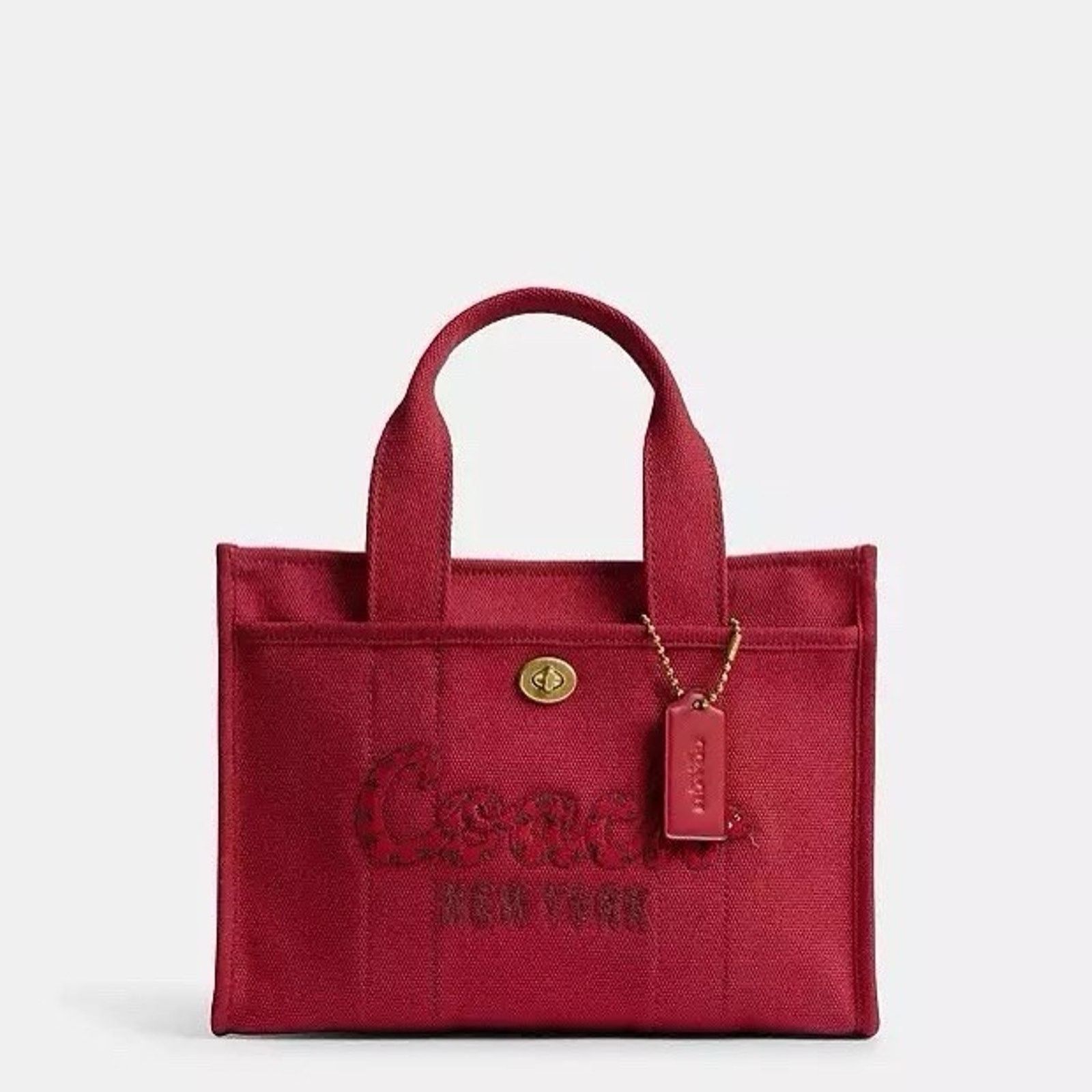 Coach NWT Coach New Year Cargo Tote, Bag Snake Logo Brass/Ruby Size ONE SIZE - 7 Thumbnail