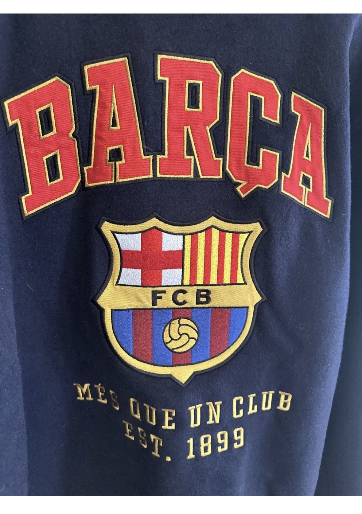 Other FCB Barcelona Supporter's Full-Snap Varsity Jacket - Navy Size US XXL / EU 58 / 5 - 2 Thumbnail