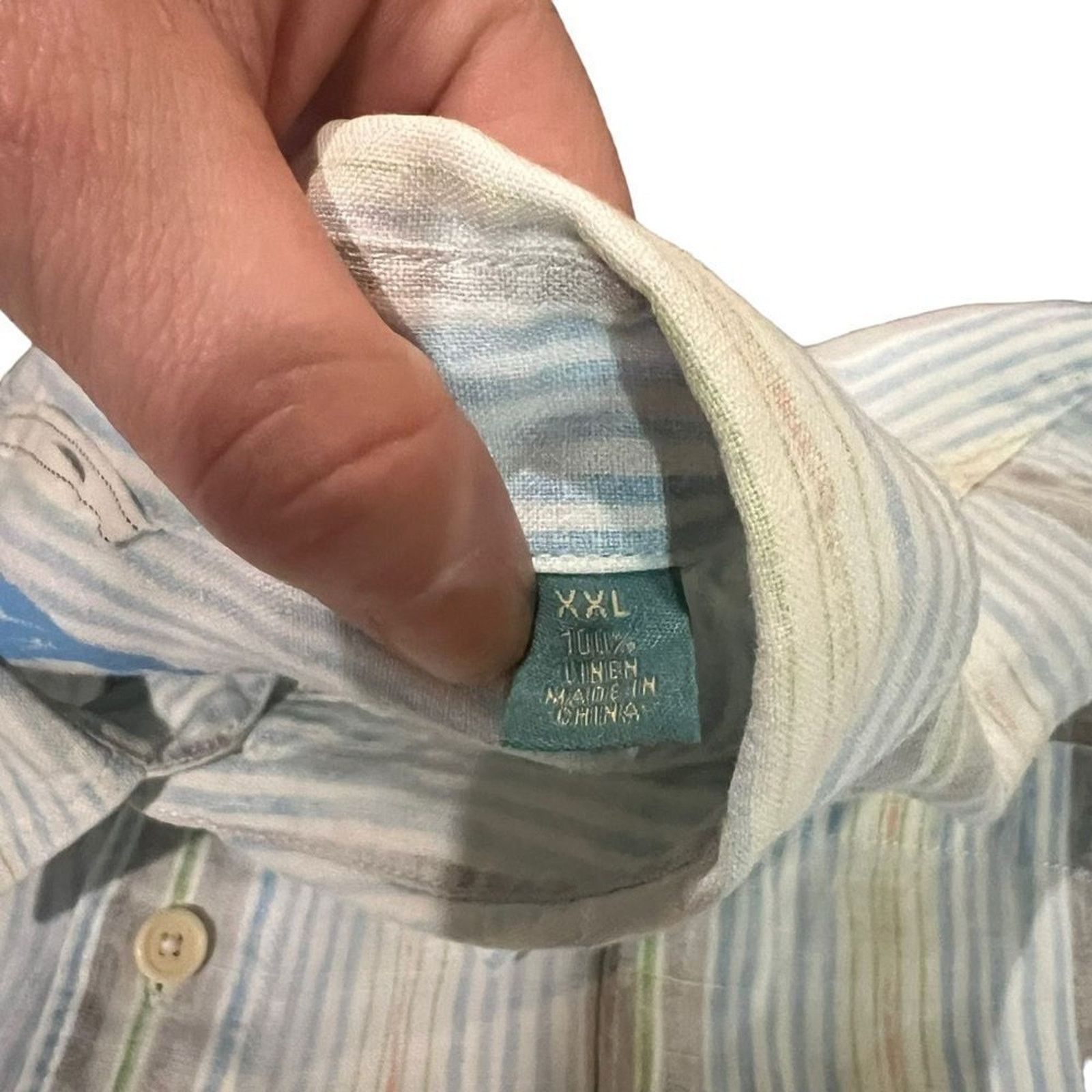 Tommy Bahama Tommy Bahama Shirt Mens 2XL Beige Striped Button-Up Size US XXL / EU 58 / 5 - 5 Thumbnail