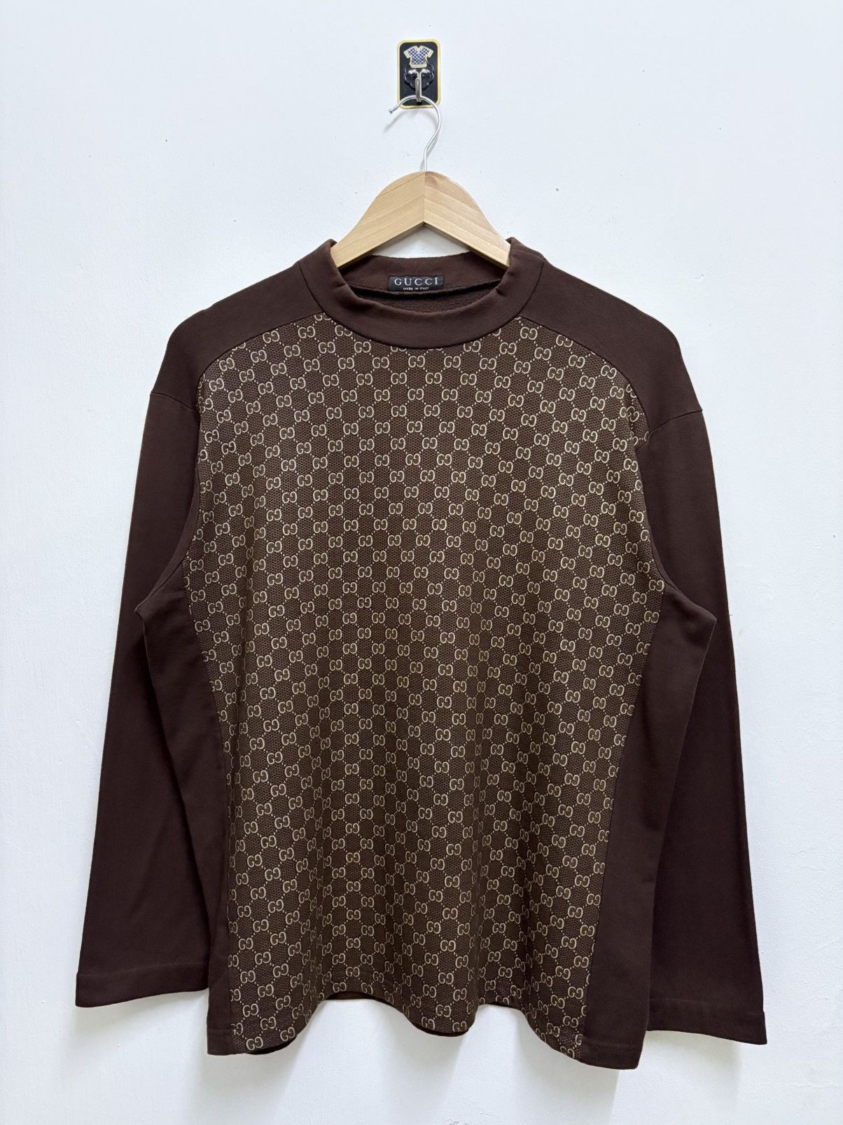 Gucci Vintage 90's Gucci - The GG Monogram Brown L/S T-Shirt Size US M / EU 48-50 / 2 - 1 Thumbnail