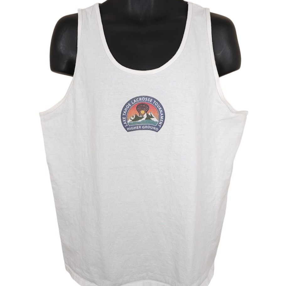 Gildan Lake Tahoe Lacrosse Tournament Tank Top Mens Size XL White Size US XL / EU 56 / 4 - 2 Thumbnail