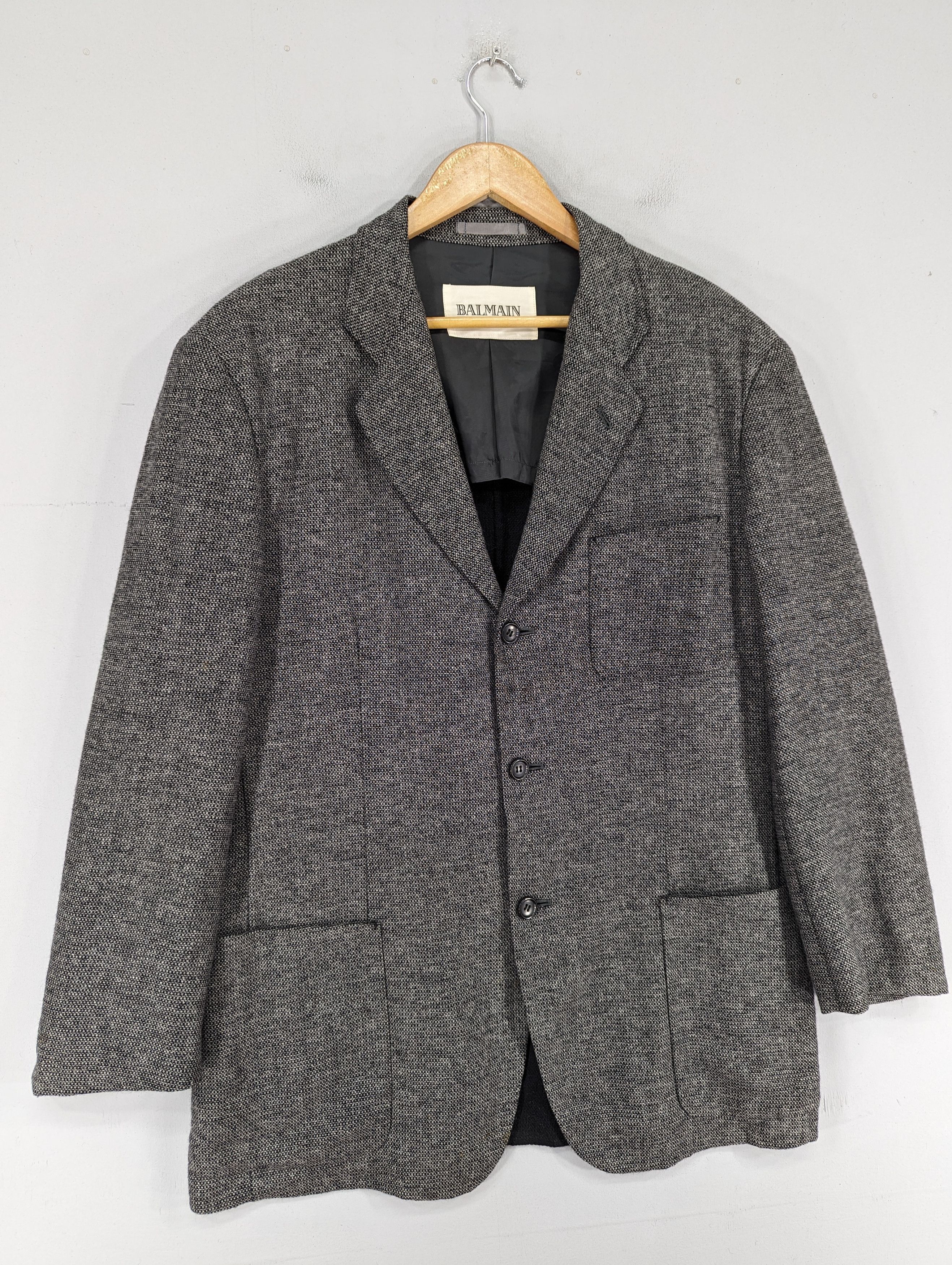 Balmain 🔥RARE🔥Vintage Balmain Wool Style Blazer Jacket Size US L / EU 52-54 / 3 - 2 Thumbnail
