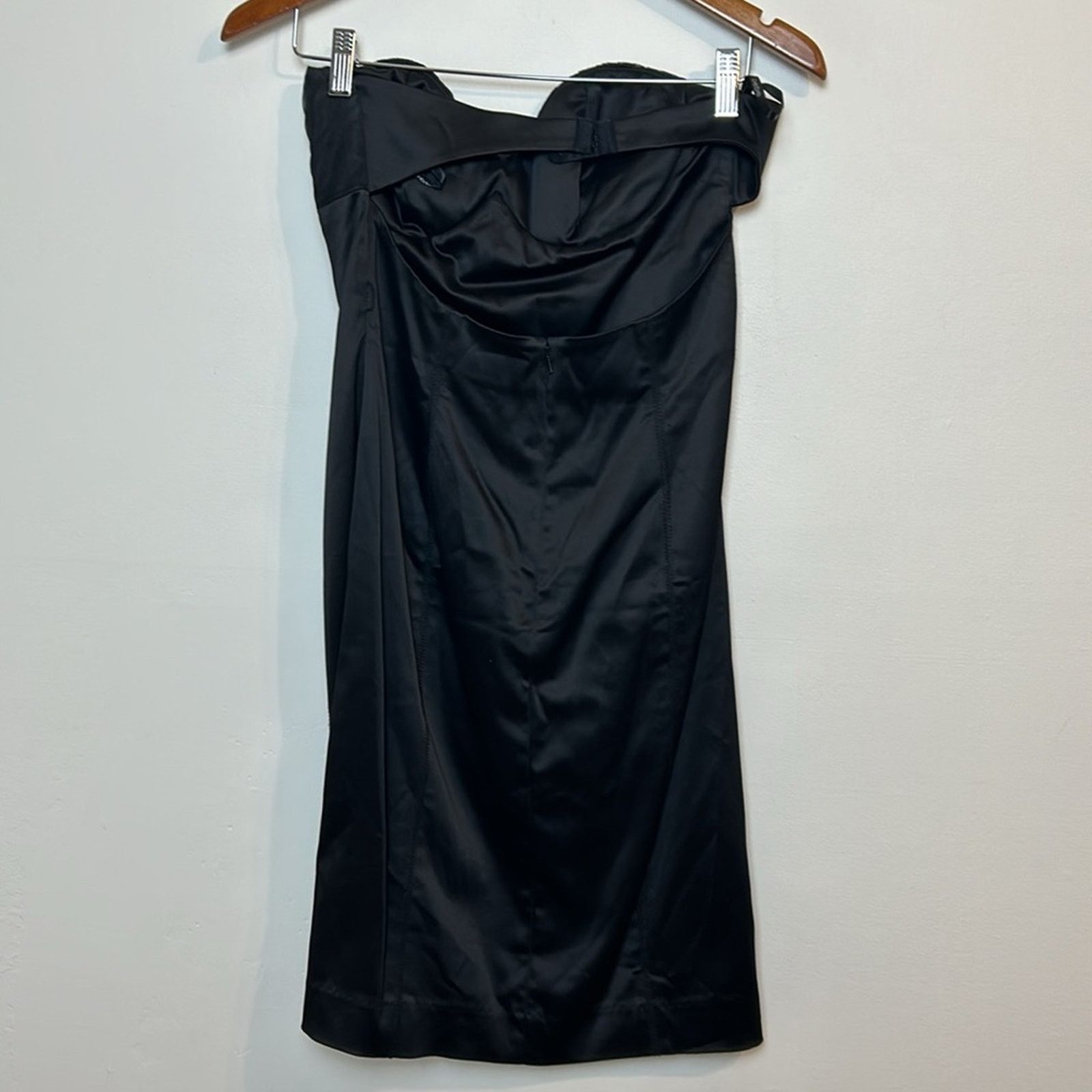Bebe Bebe Vintage Bustier Black Satin Dress Size M / US 6-8 / IT 42-44 - 2 Thumbnail